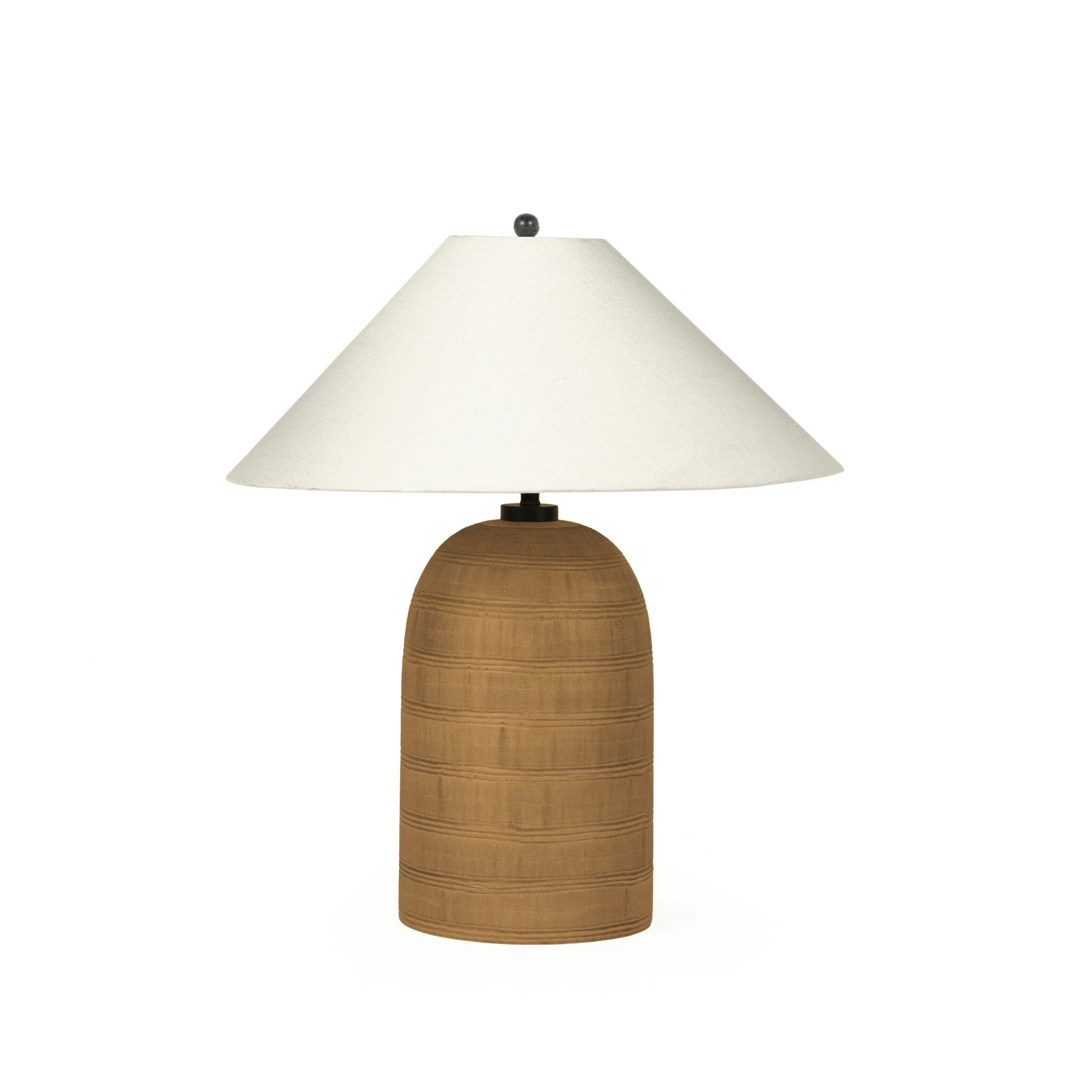 Brynner Table Lamp - Etched Amber Glass - Image 1
