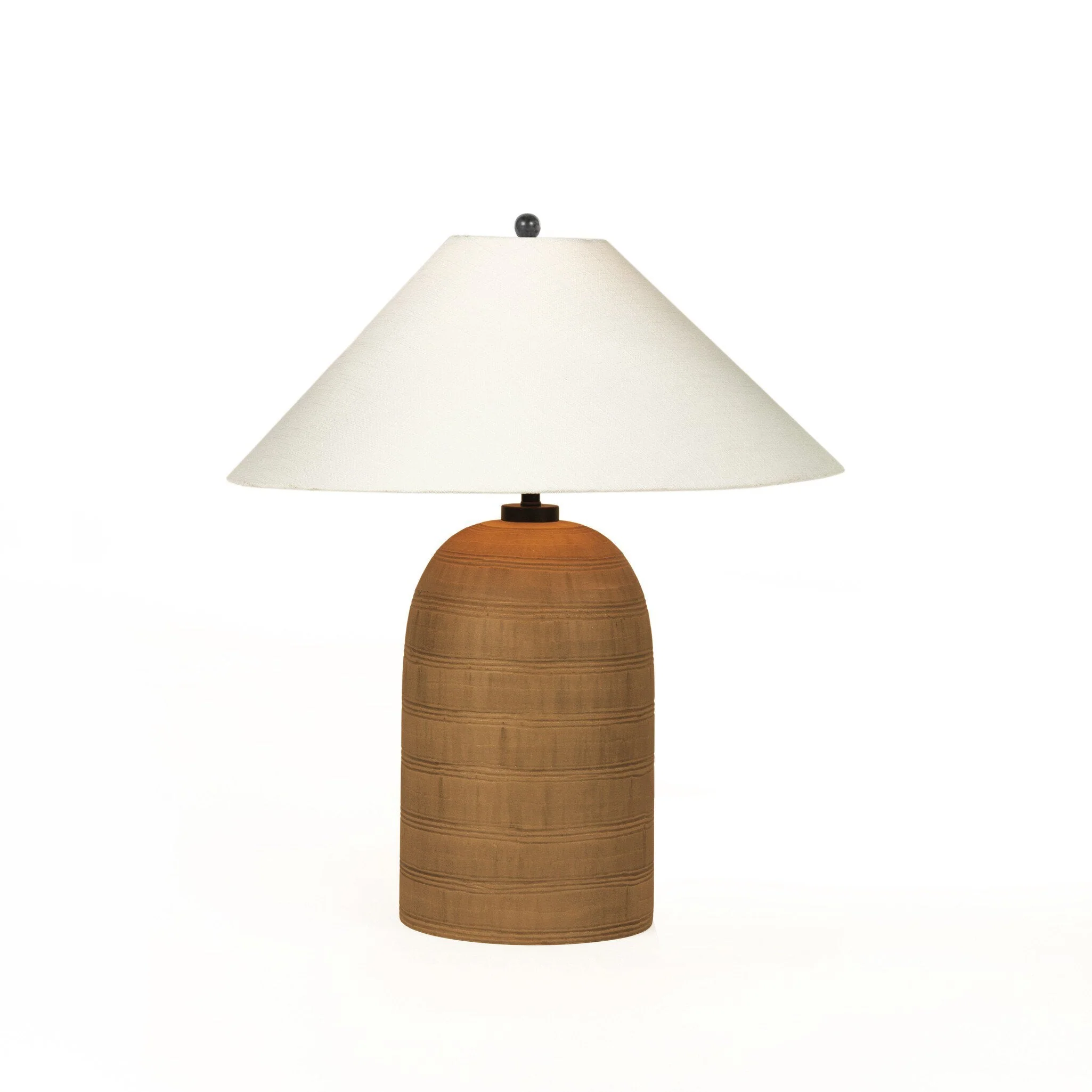 Brynner Table Lamp - Etched Amber Glass - Image 2