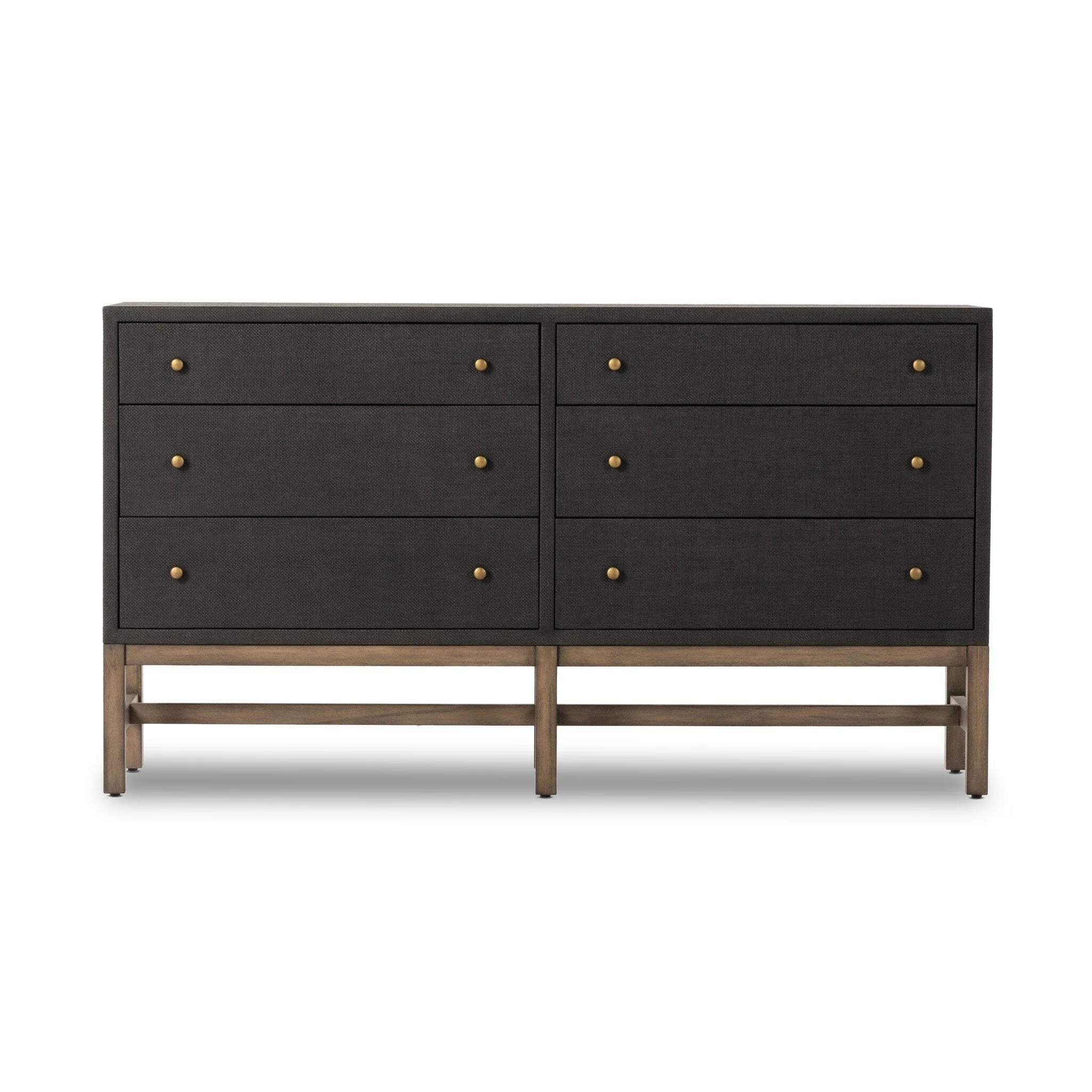 Fiona 6 Drawer Dresser - Black Raffia - Image 1
