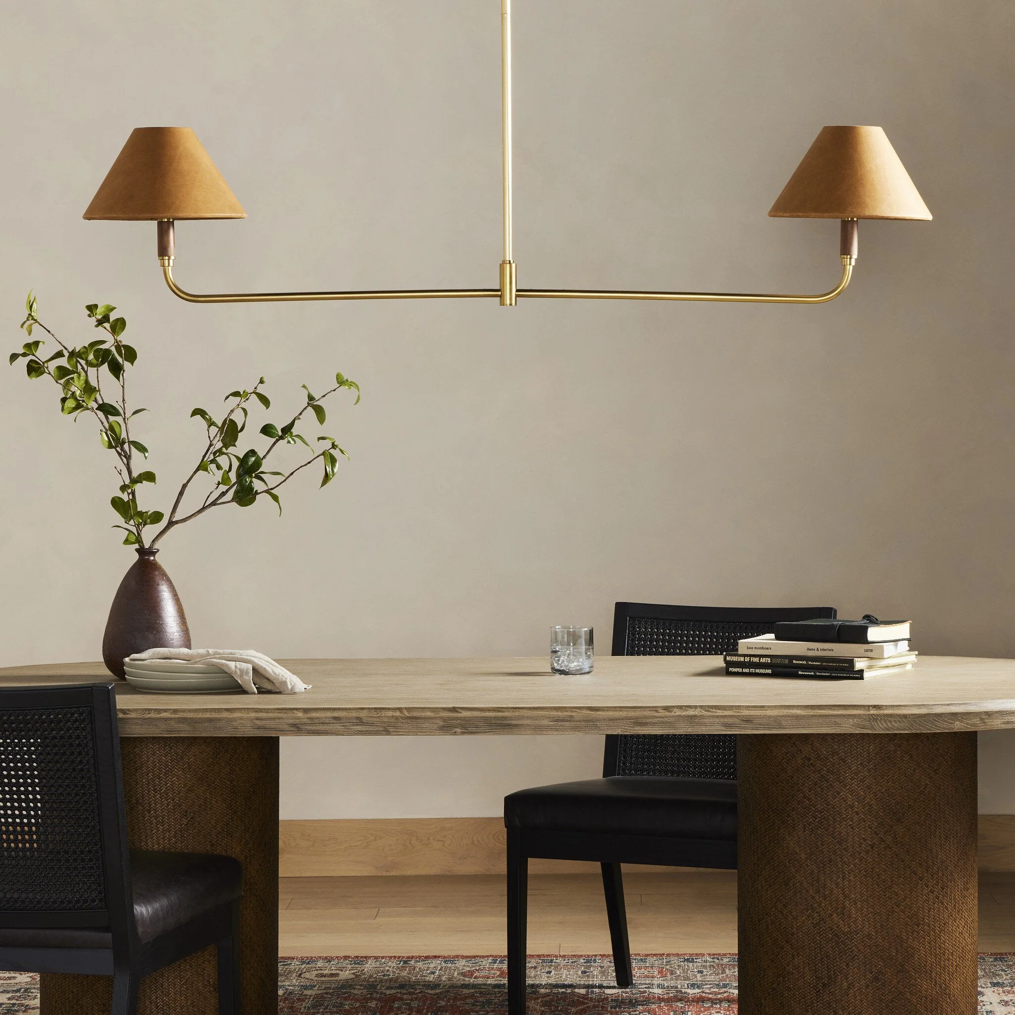 Cullen Linear Double Pendant - Camel Leather - Image 3