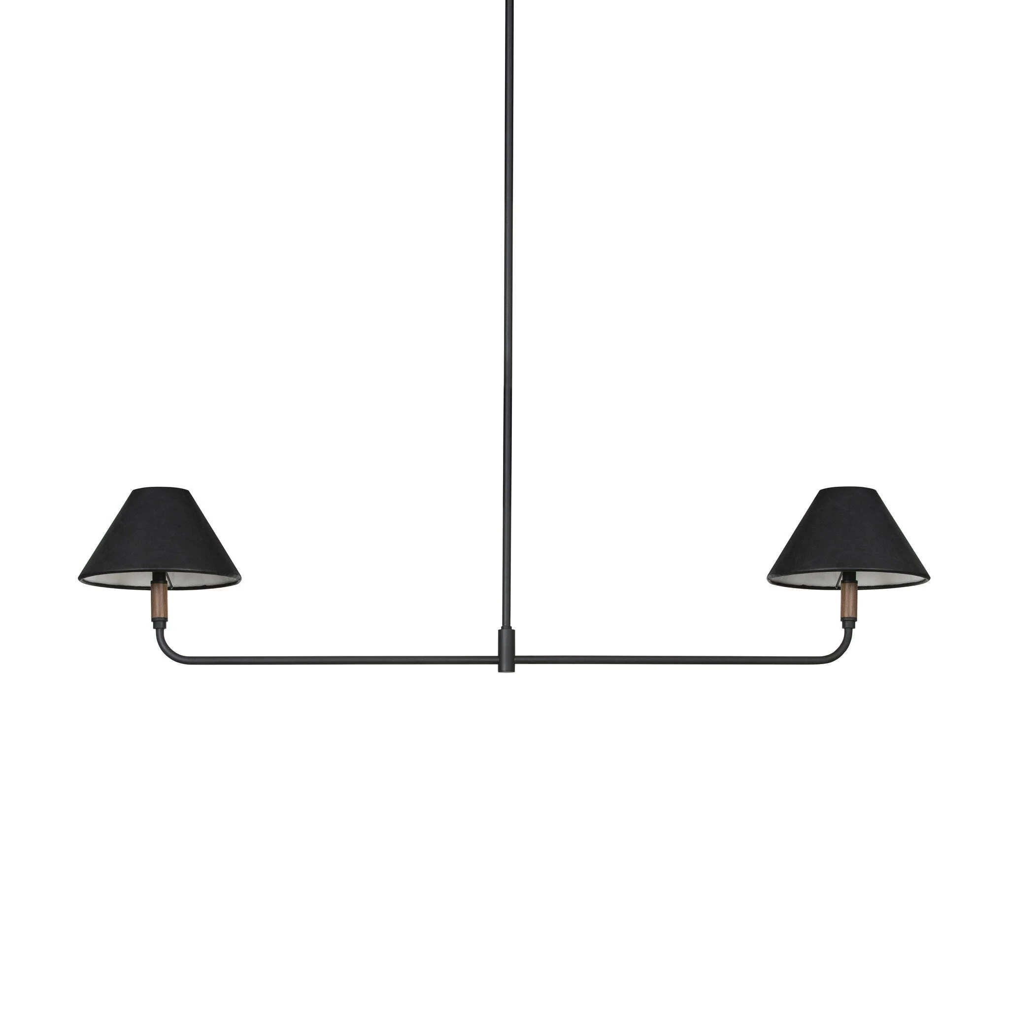 Cullen Linear Double Pendant – Black Leather