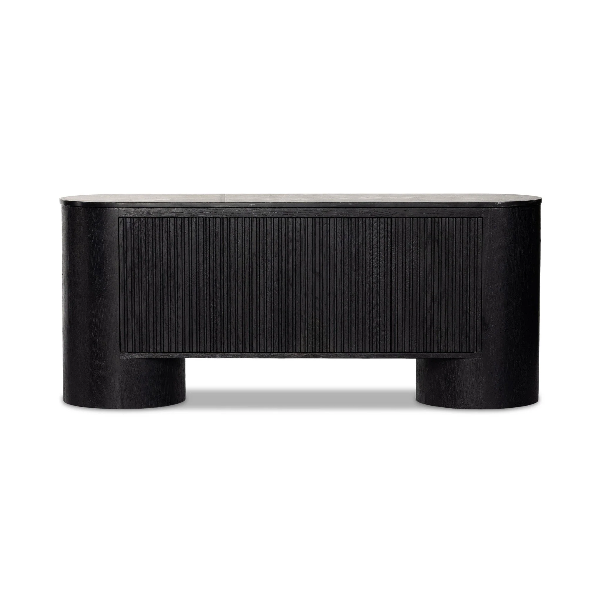 Giovani Media Console – Black Oak Veneer