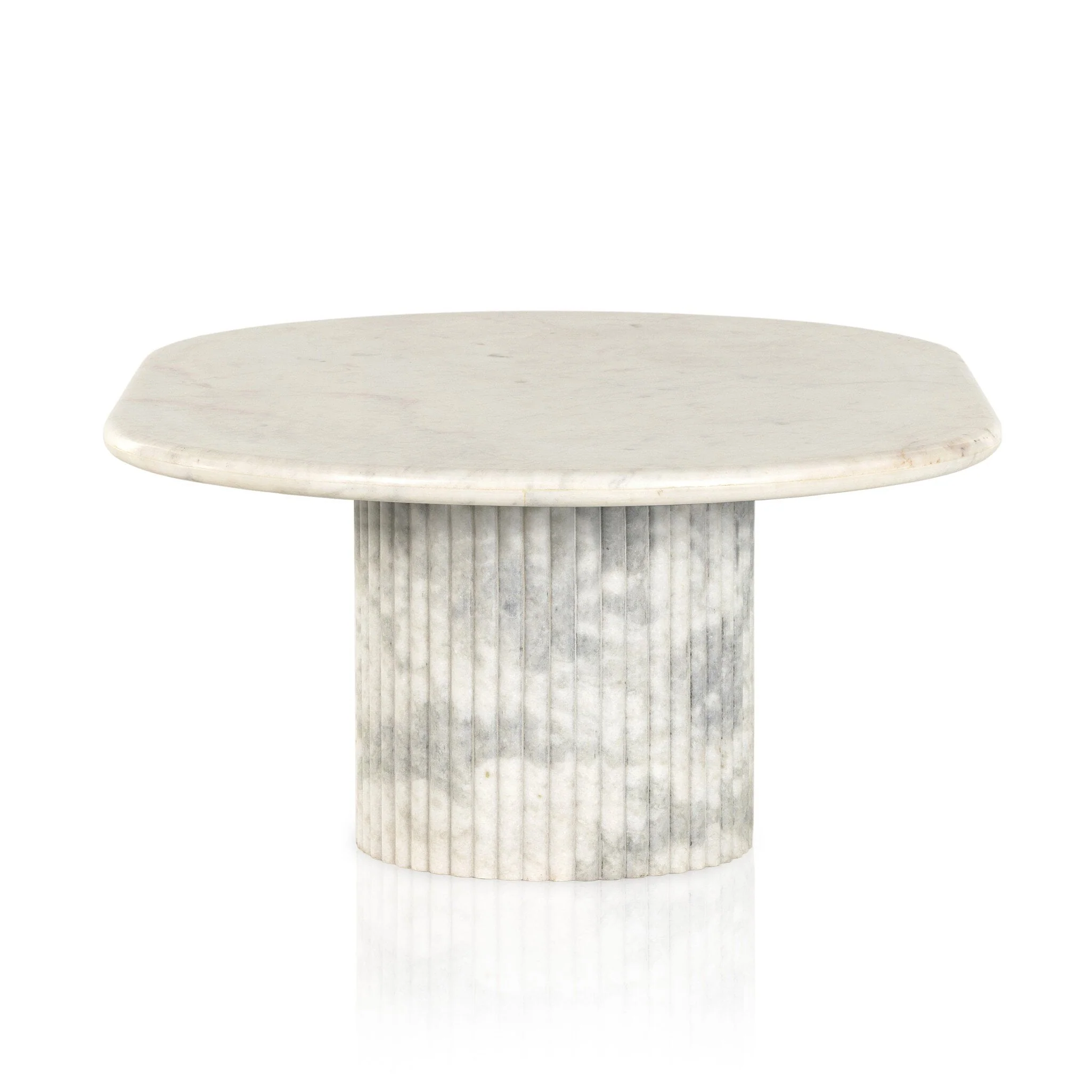 Oranda Coffee Table - Polished White Marble w/ Sealant - Image 2