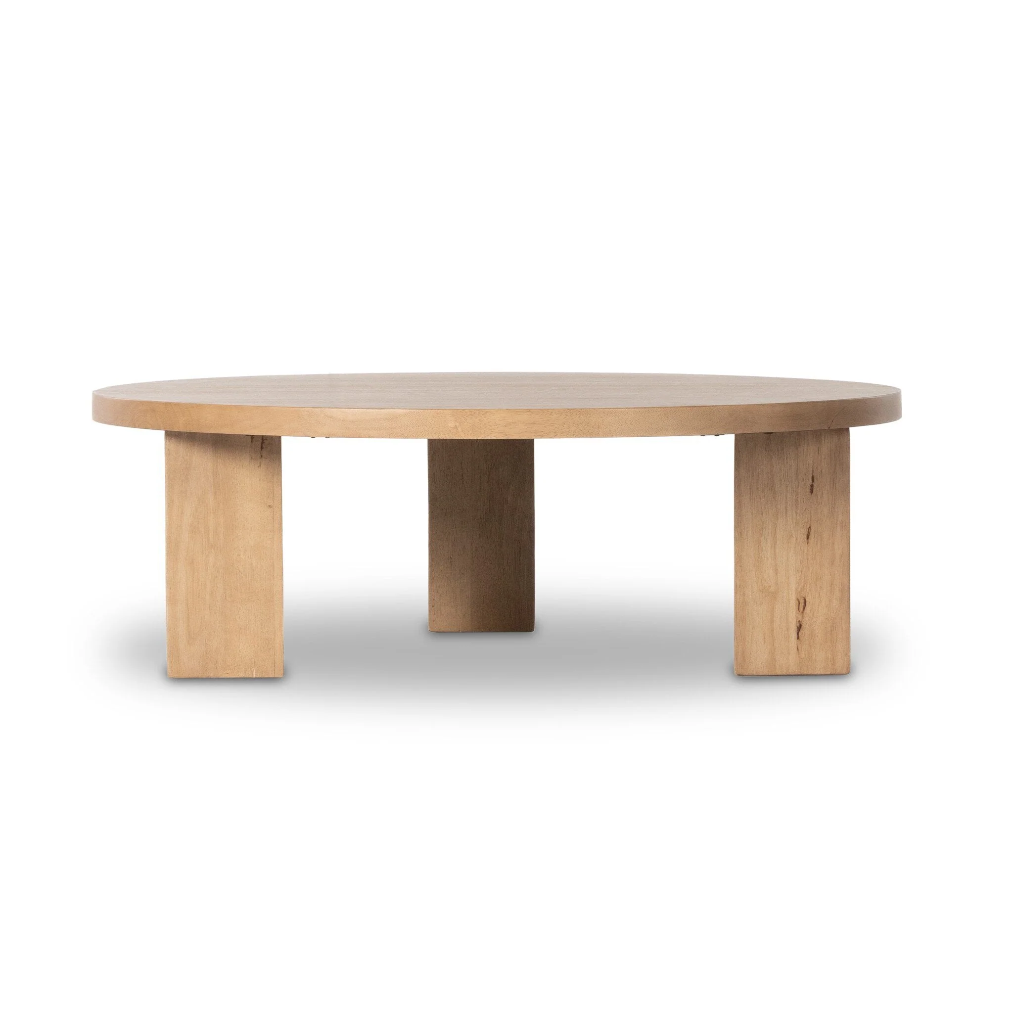 Mesa Round Coffee Table - Light Brushed Parawood | 48" - Image 1