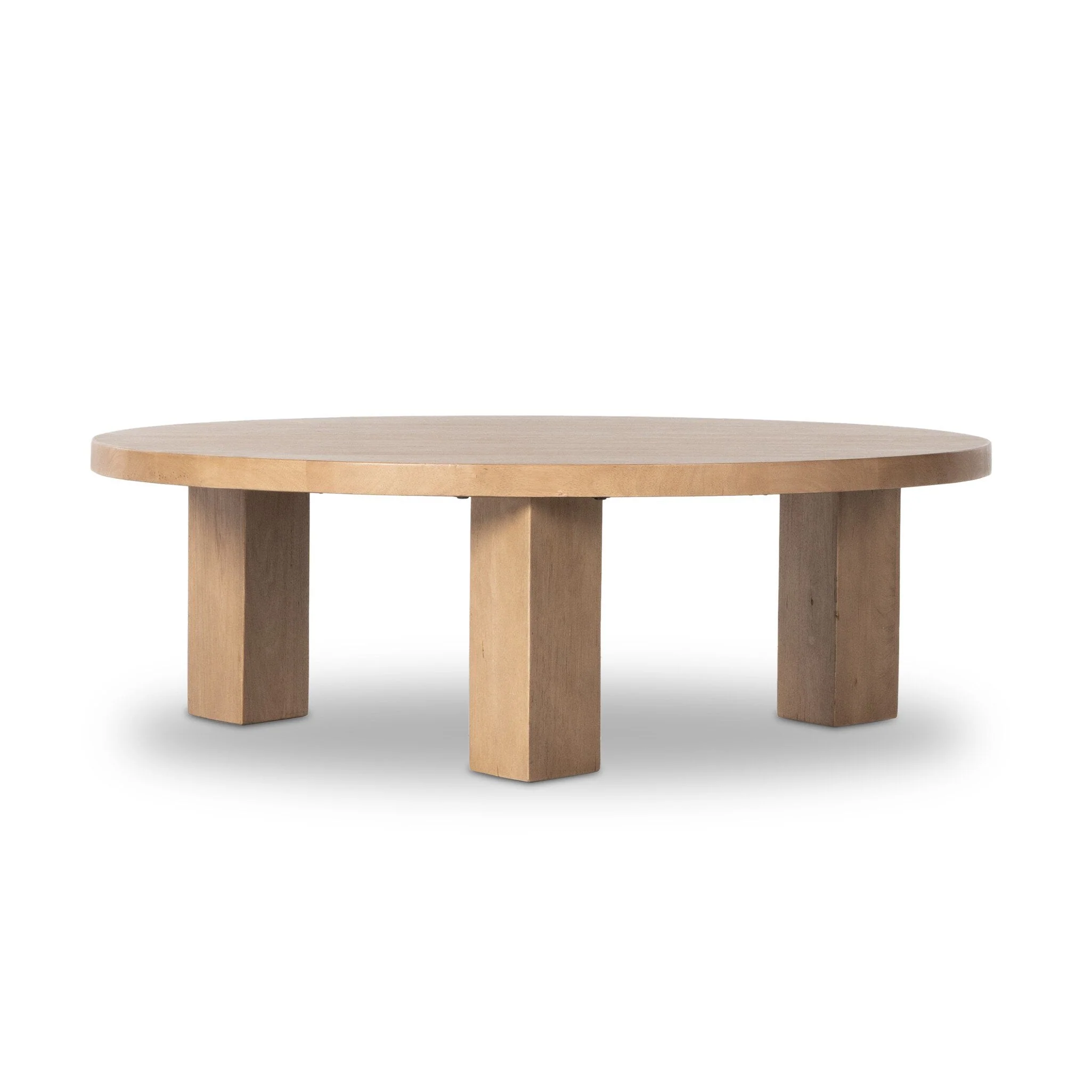Mesa Round Coffee Table - Light Brushed Parawood | 48" - Image 2