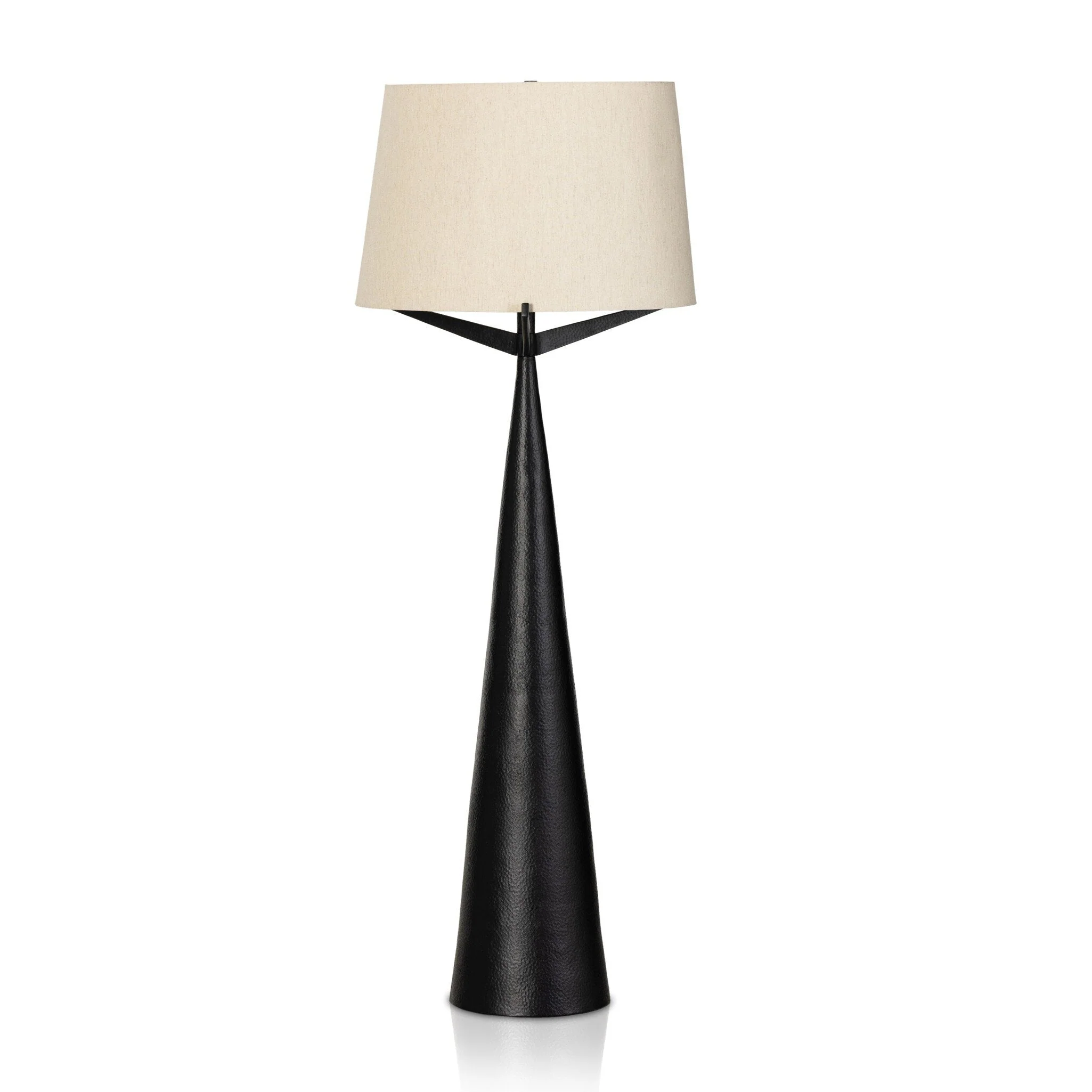 Ziggy Floor Lamp - Hammered Black Aluminum - Image 1