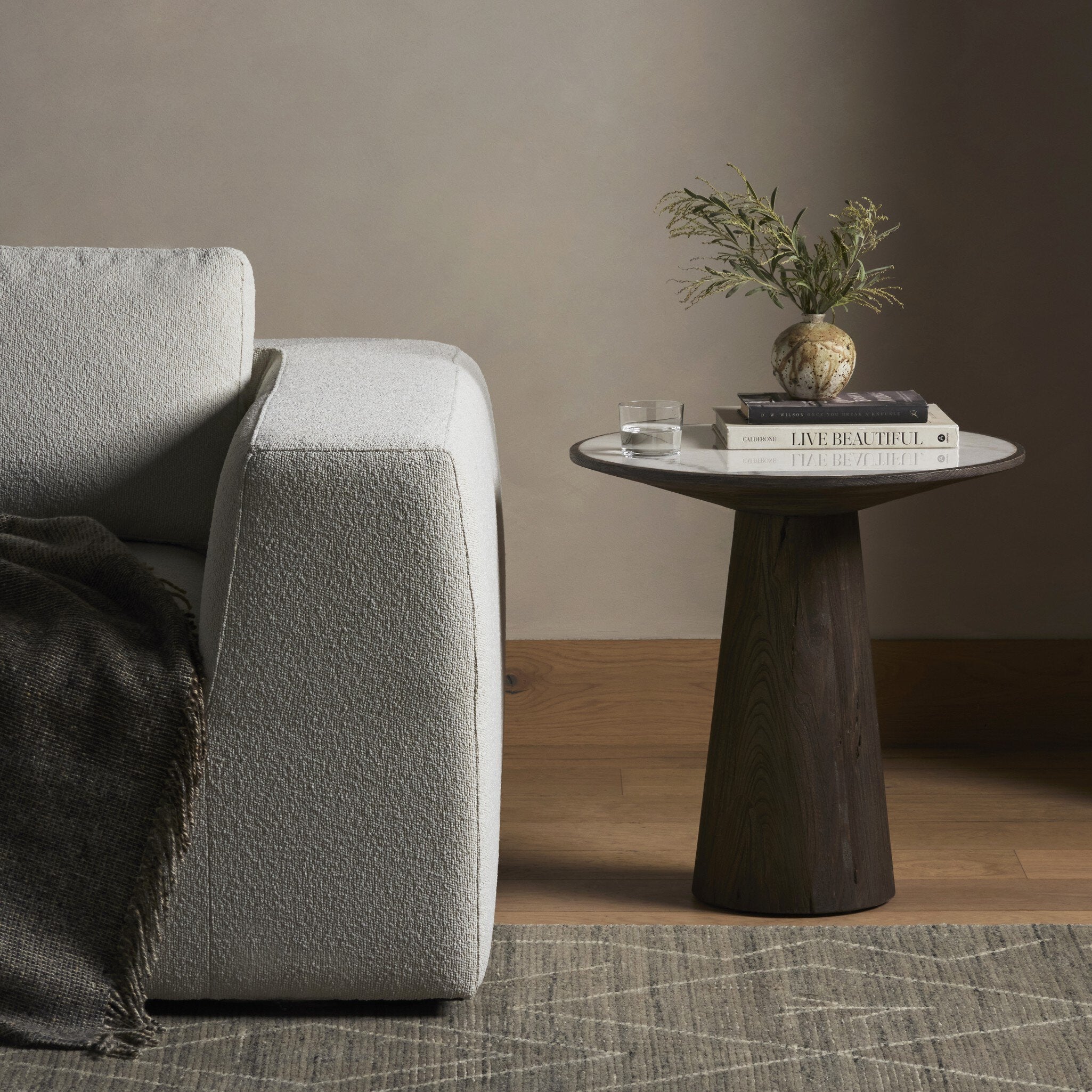 Skye End Table - White Marble - Image 2