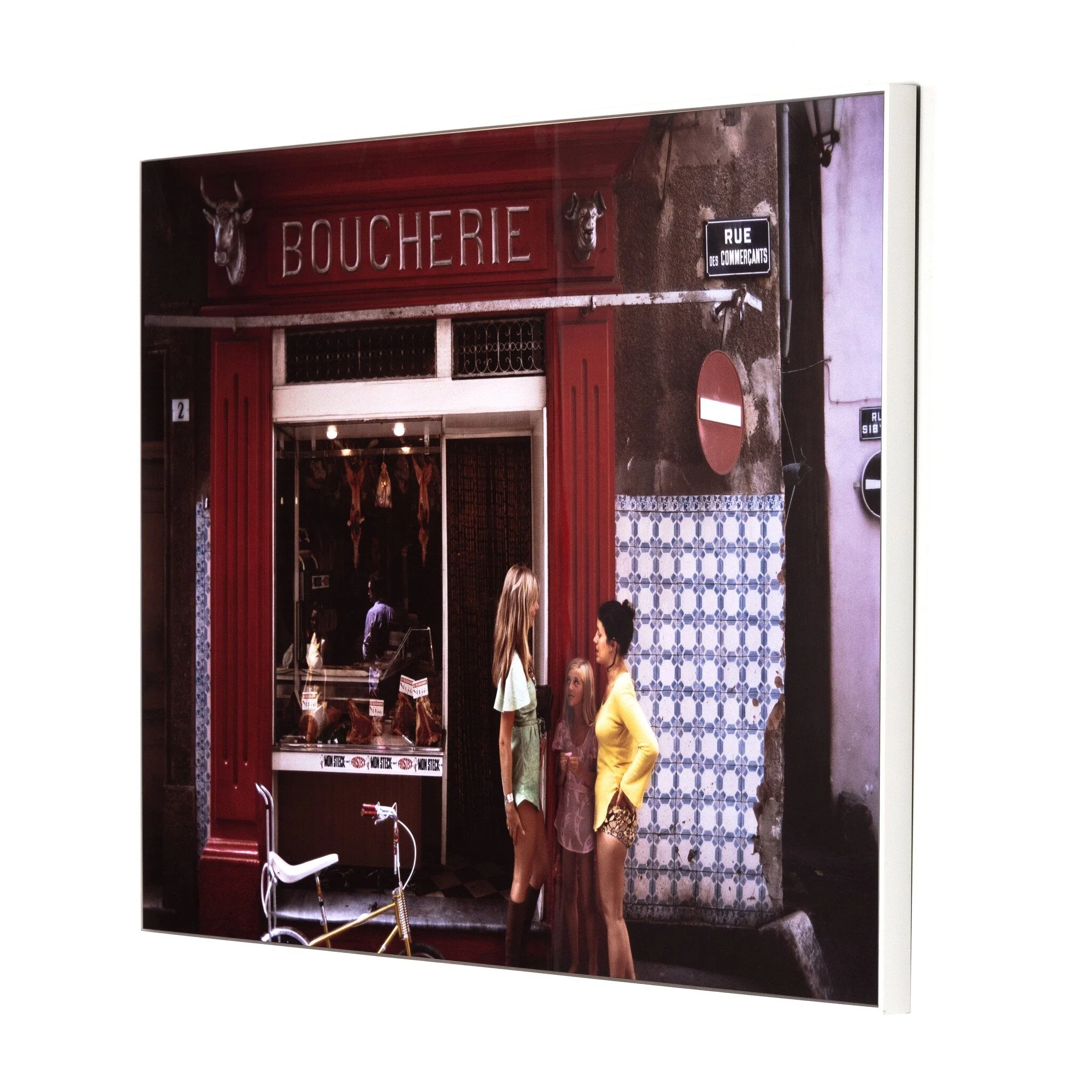 Saint-Tropez Boucherie by Slim Aarons - White Maple Floater - Image 2