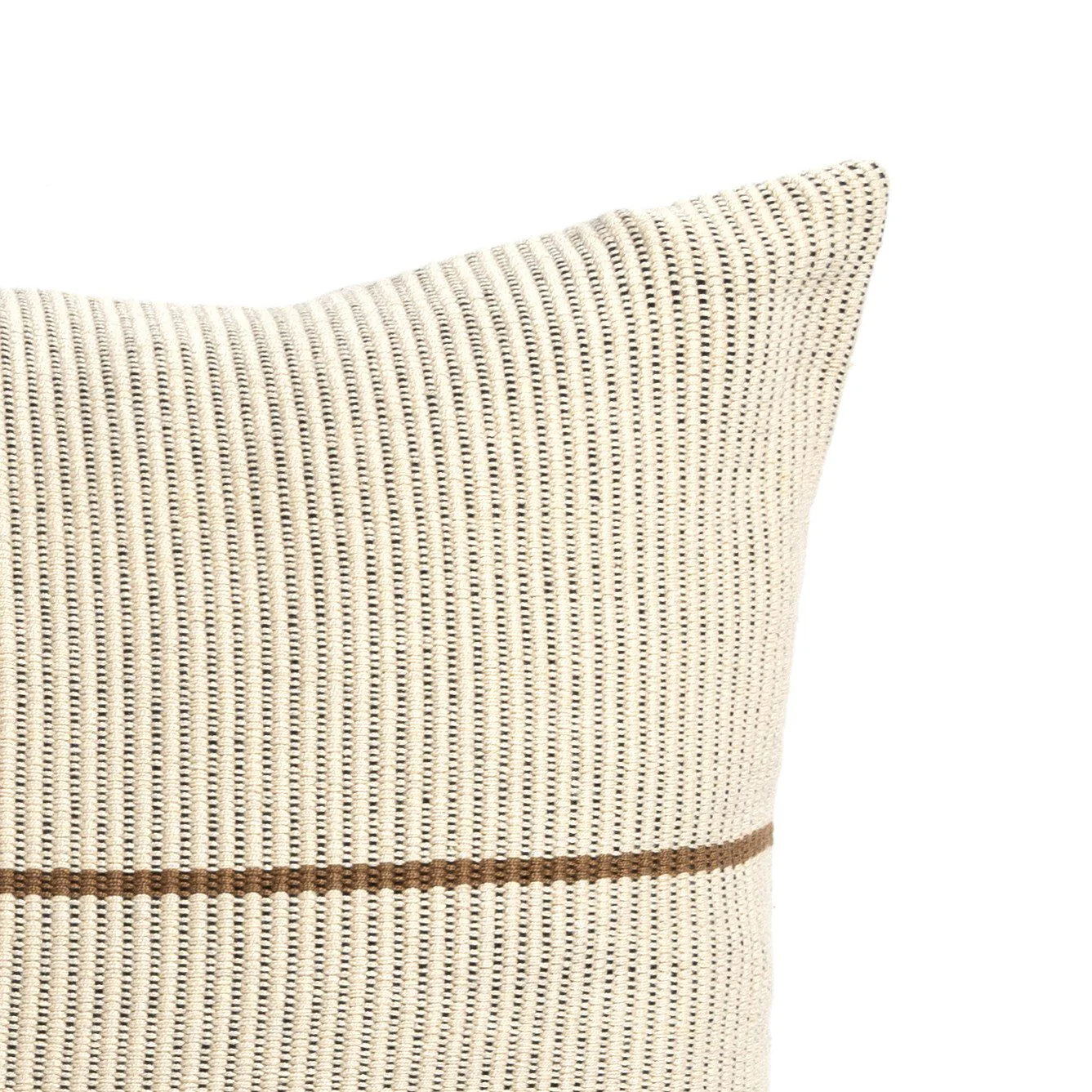 Handwoven Merido Pillow - Beige - Beige Cotton | 14" x 20" - Image 2