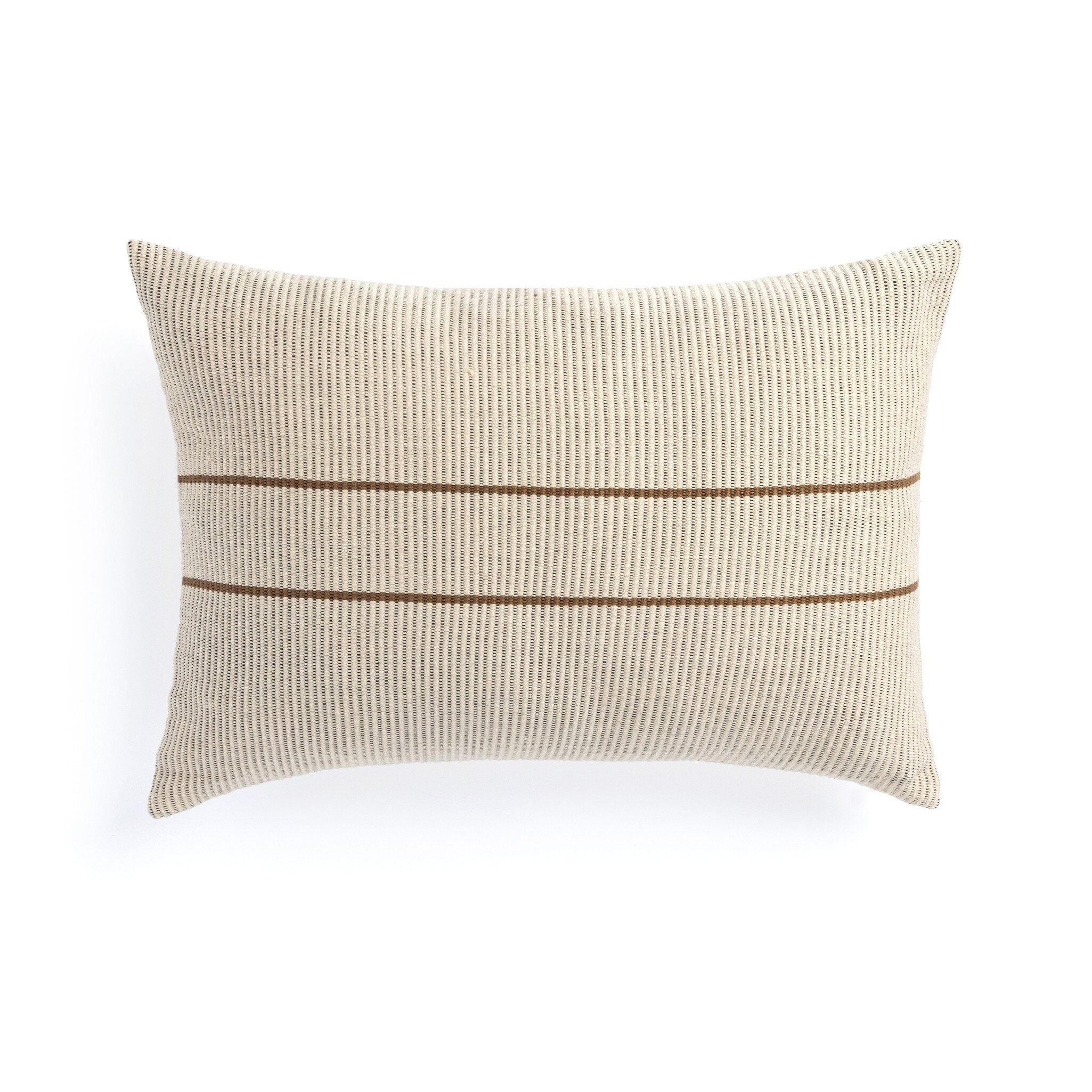 Handwoven Merido Pillow – Beige – Beige Cotton | 14″ x 20″