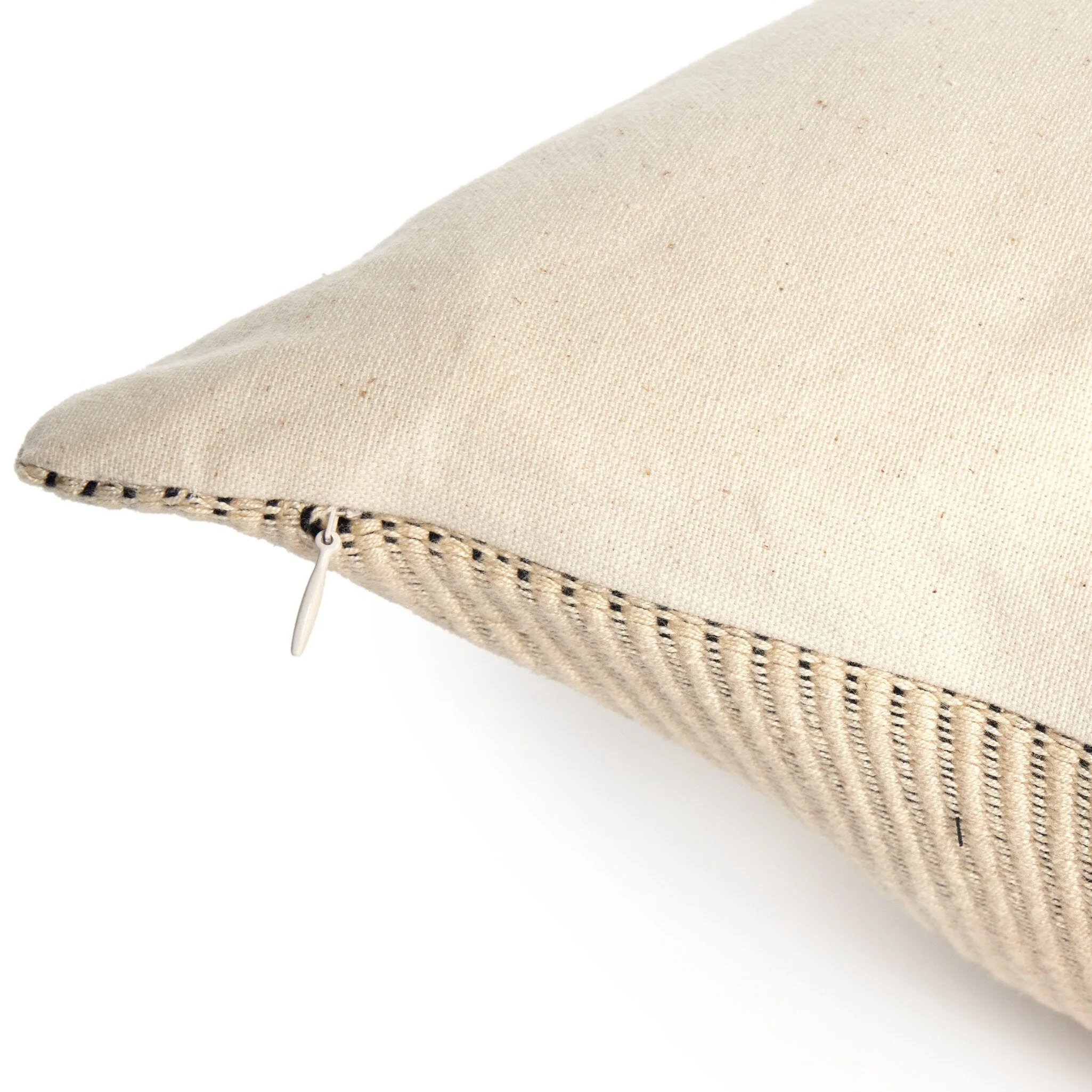 Handwoven Merido Pillow - Beige - Beige Cotton | 20" x 20" - Image 2