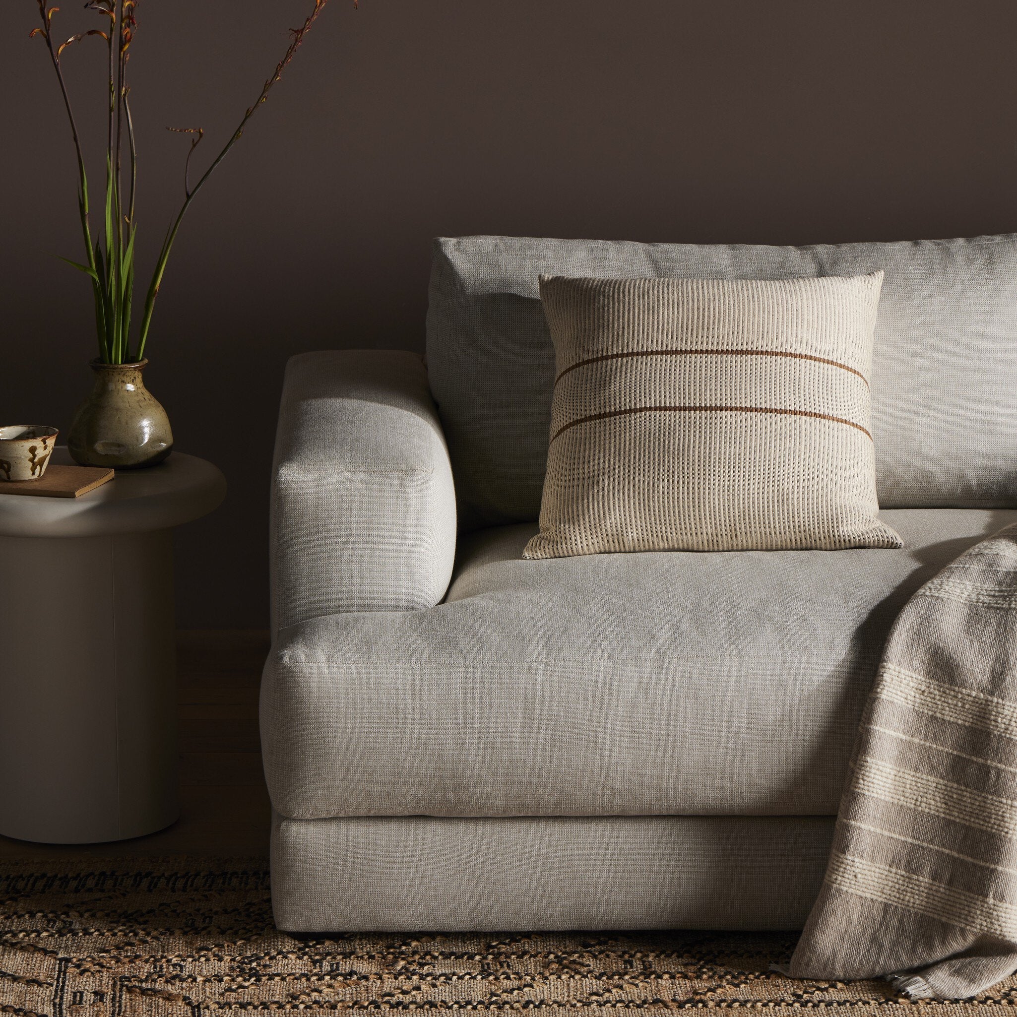Handwoven Merido Pillow - Beige - Beige Cotton | 20" x 20" - Image 3