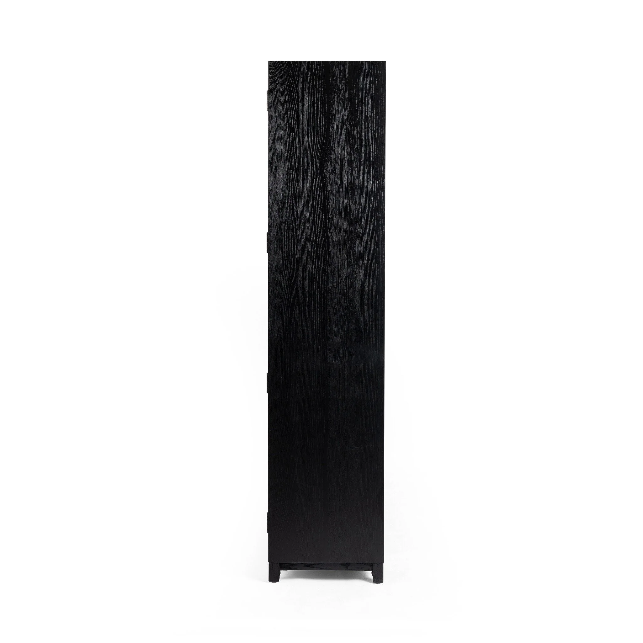 Millie Panel and Glass Door Cabinet - Drifted Matte Black - Image 3