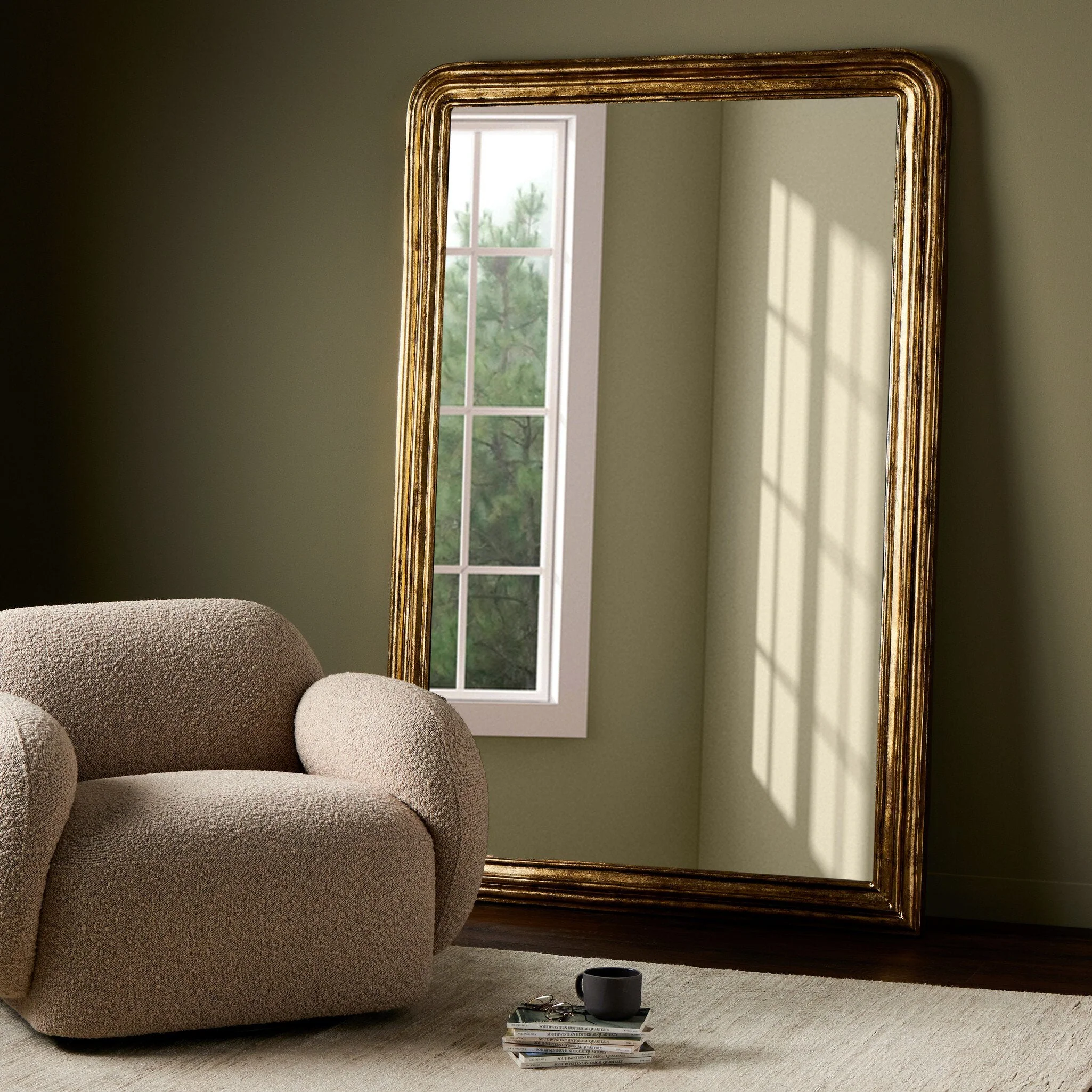 Vintage Louis Floor Mirror - Antiqued Gold Leaf - Image 3