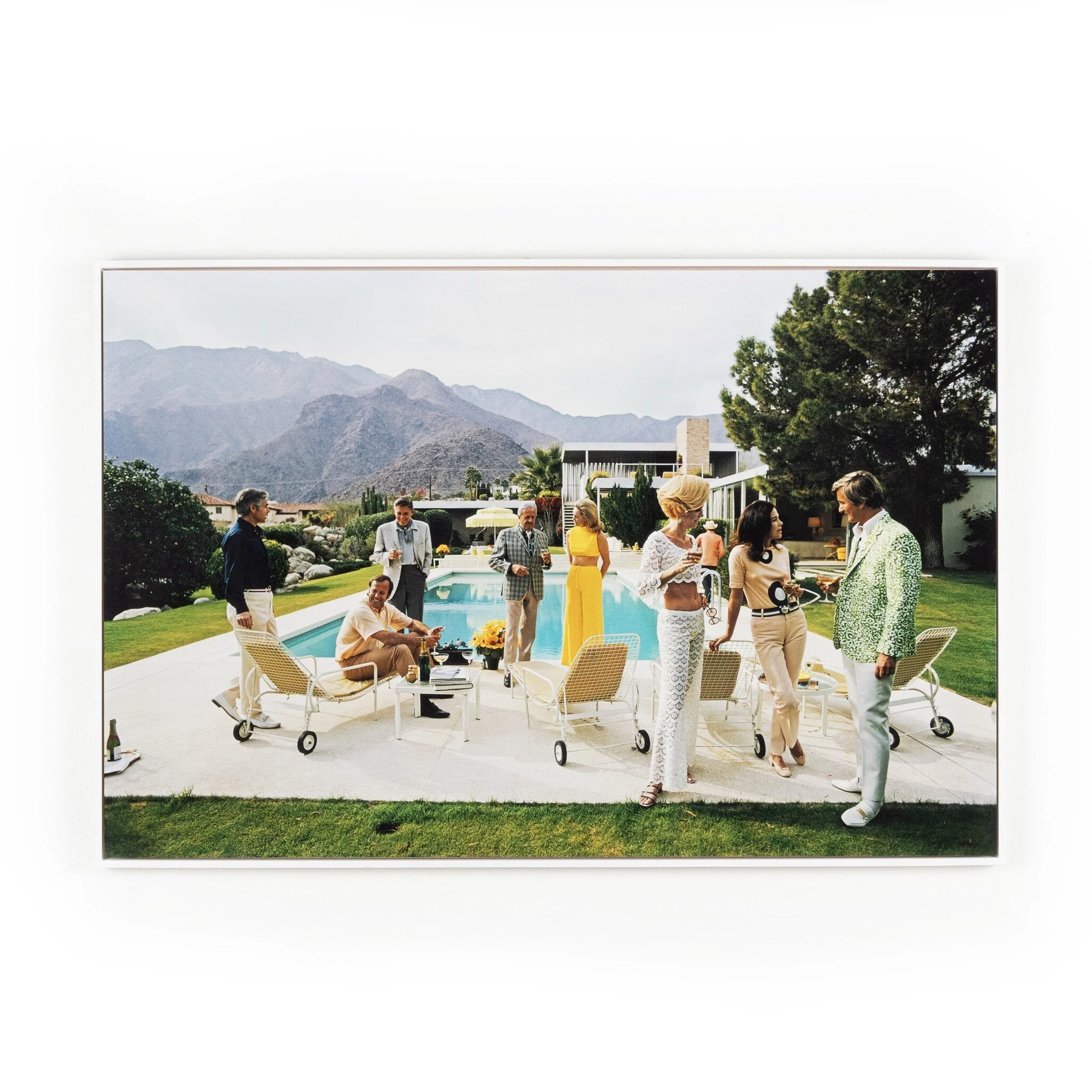 Palm Springs Party by Slim Aarons - White Maple Floater - Image 1