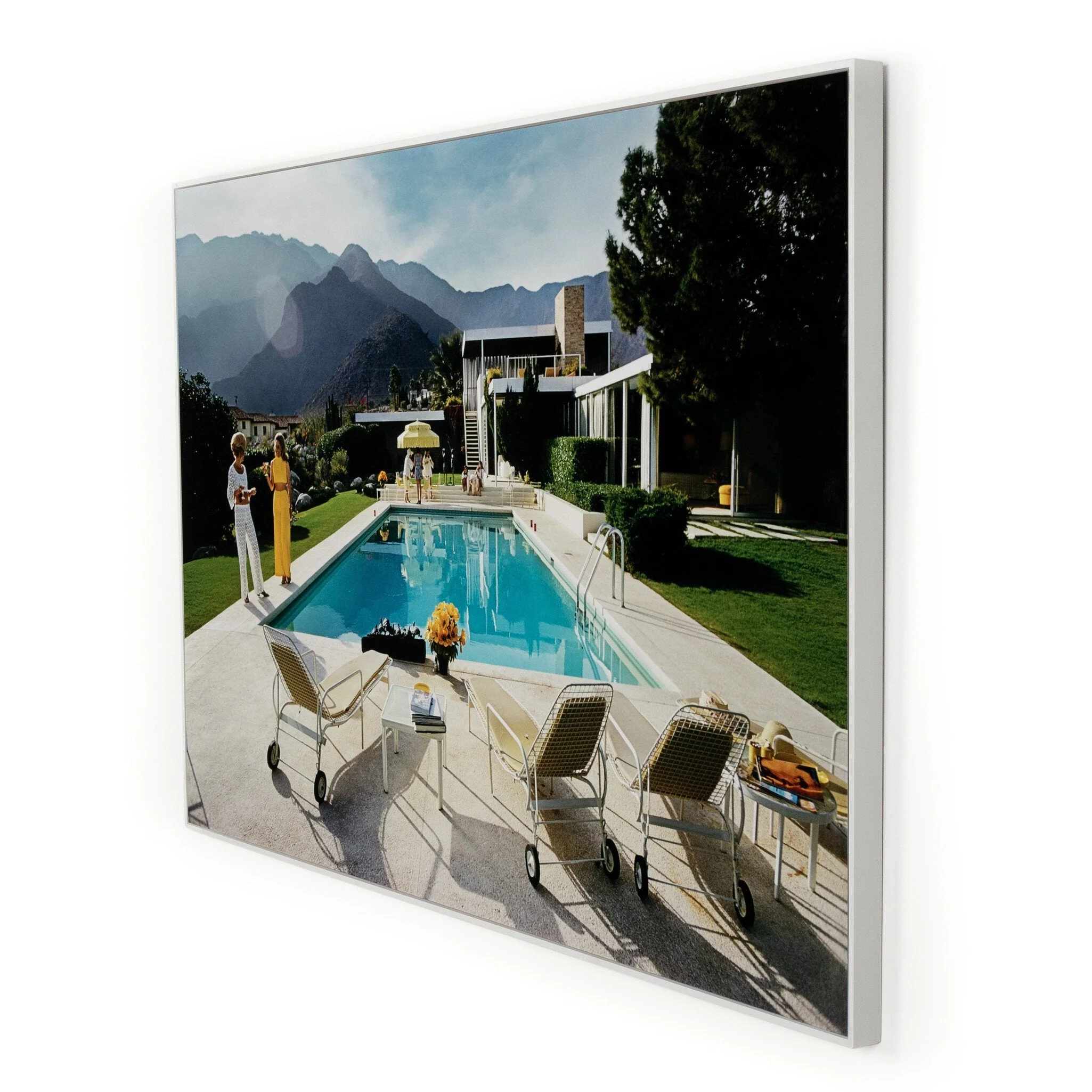 Palm Springs Pool by Slim Aarons - White Maple Floater - Image 2