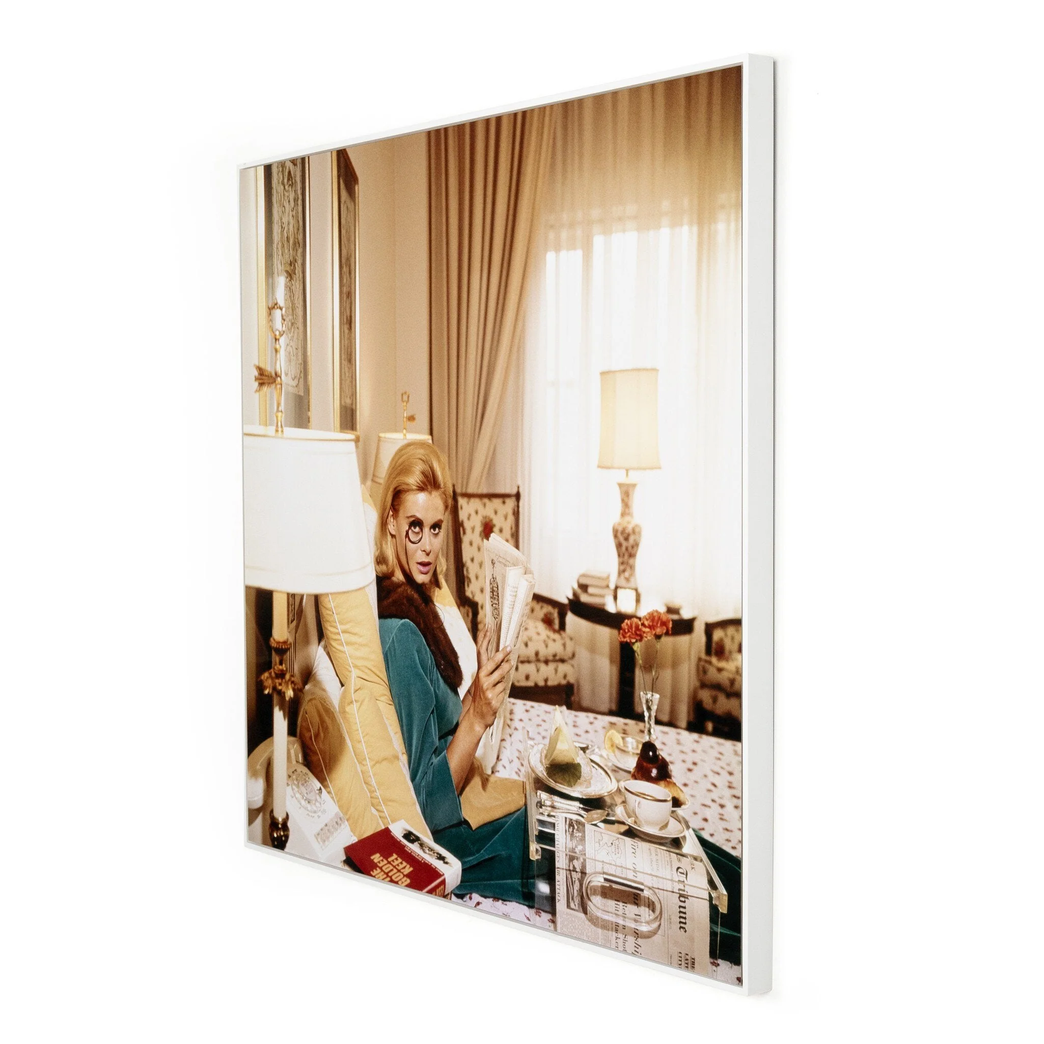 Monocled Miss by Slim Aarons - White Maple Floater - Image 2