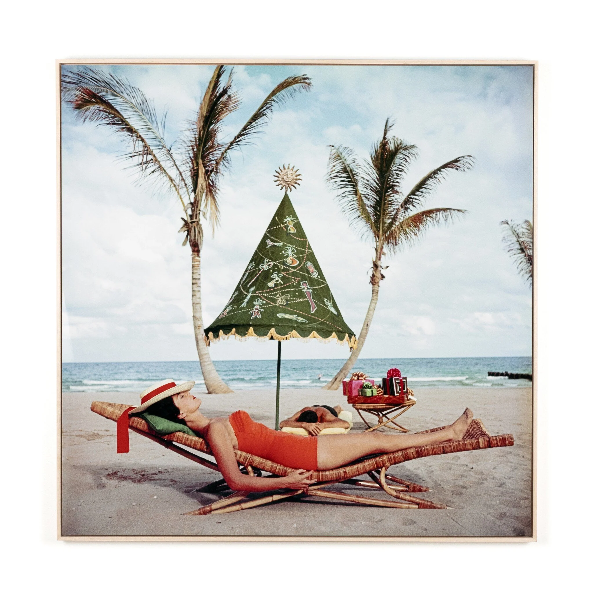 Palm Beach Idyll by Slim Aarons - Natural Maple Floater - Image 1