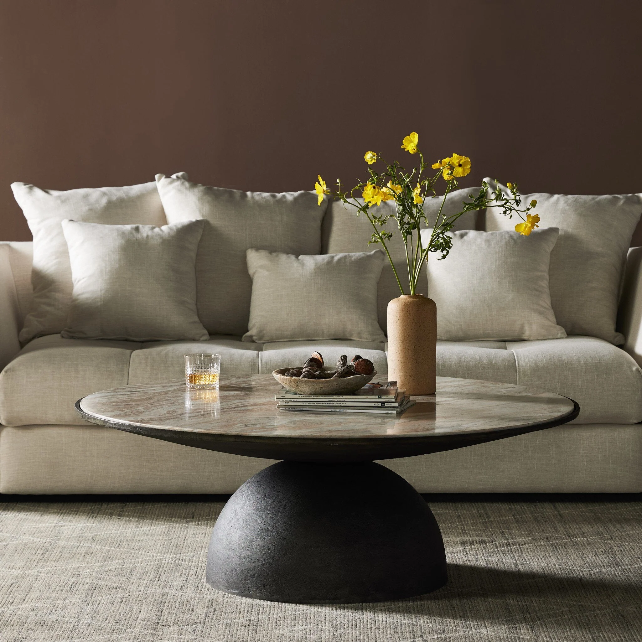 Corbett Coffee Table - Creamy Taupe Marble | Large - Image 2