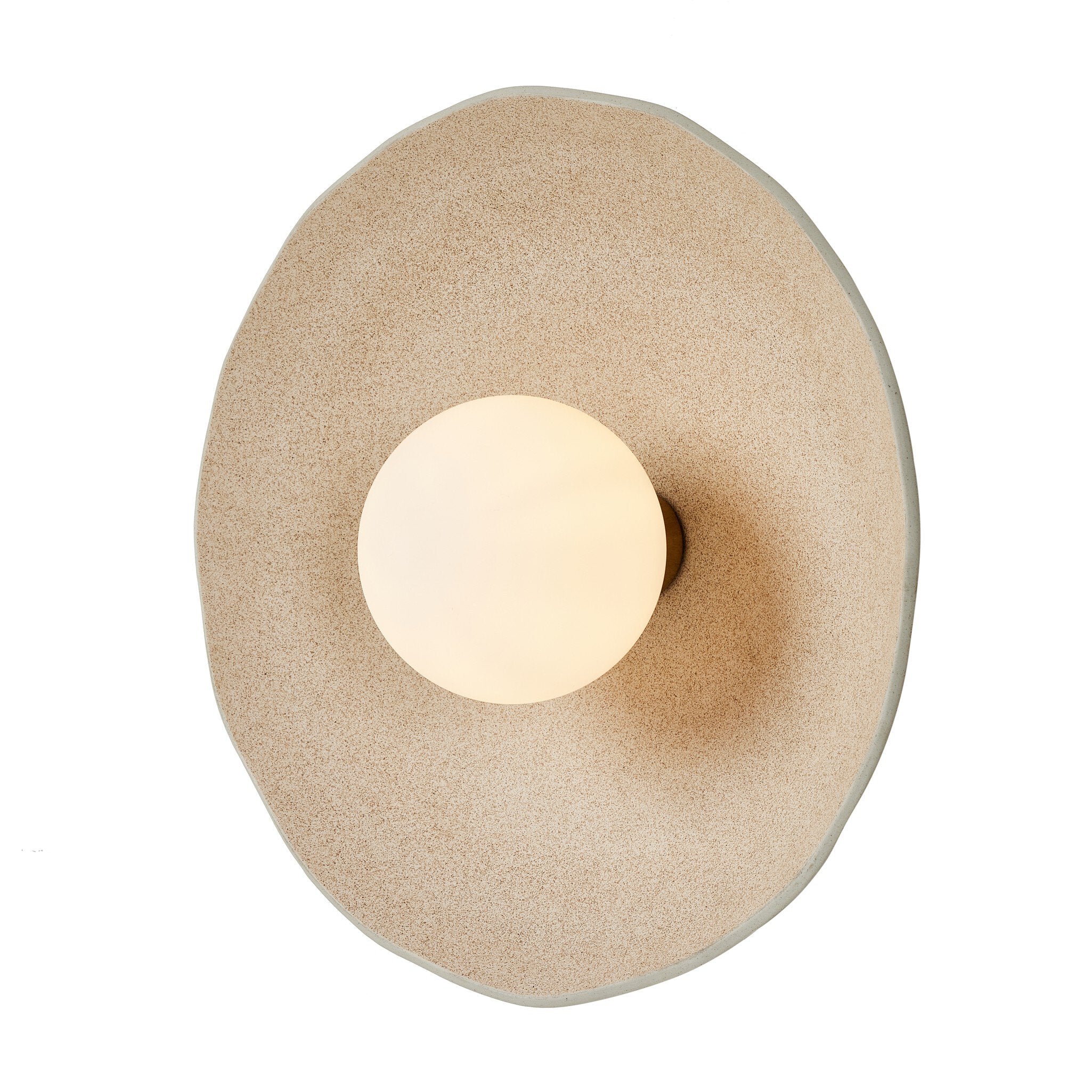 Organic Ceramic Sconce - Light Sand Porcelain Ceramic - Image 1