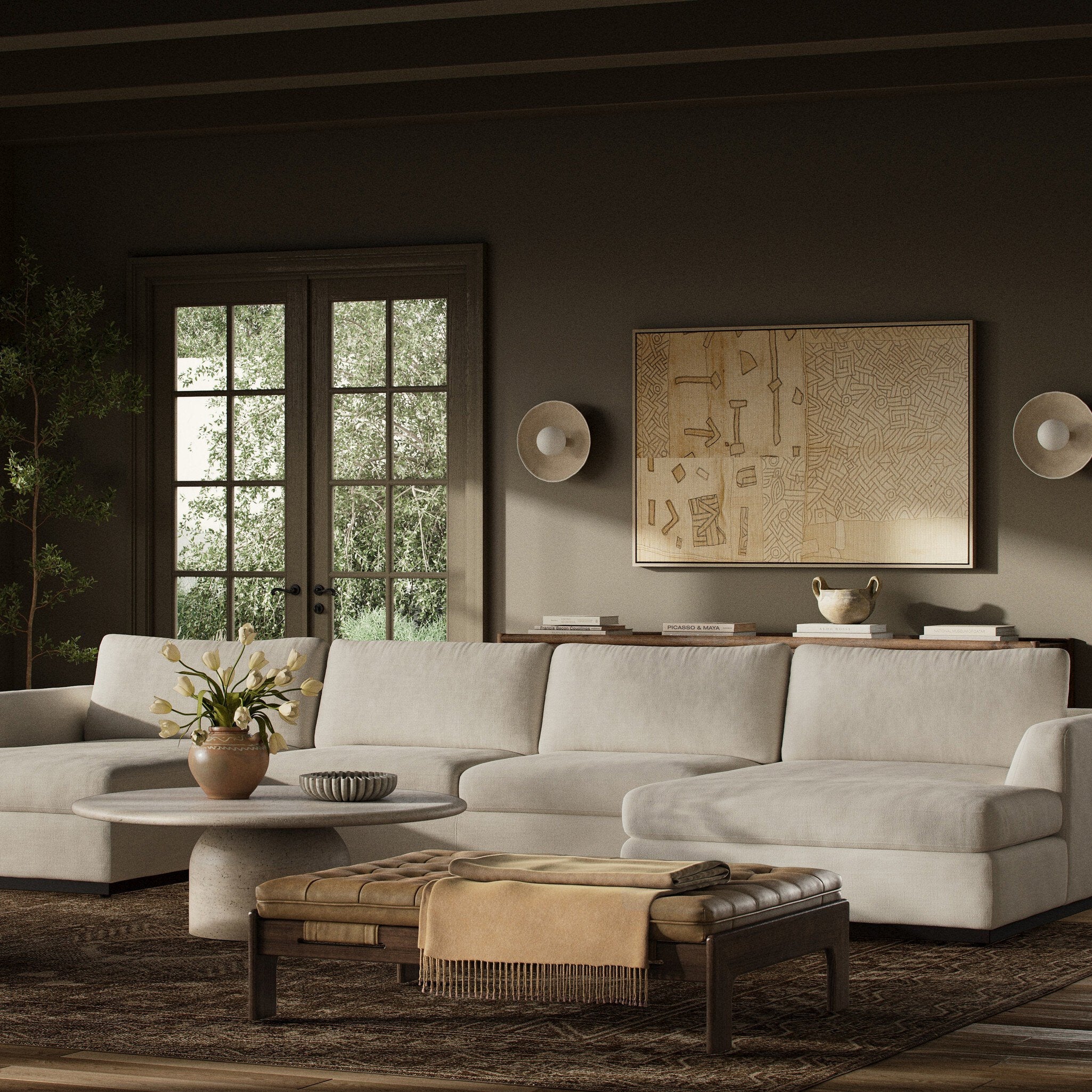Colt 3-Piece U Sectional - Crypton Nomad Marshmallow - Image 2