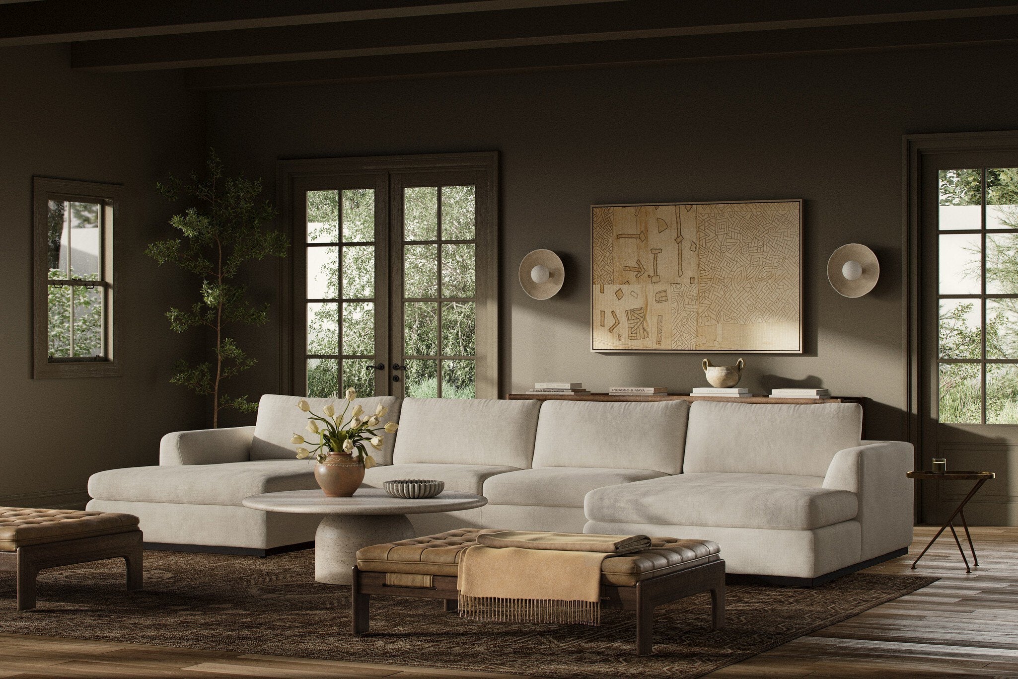Colt 3-Piece U Sectional - Crypton Nomad Marshmallow - Image 3