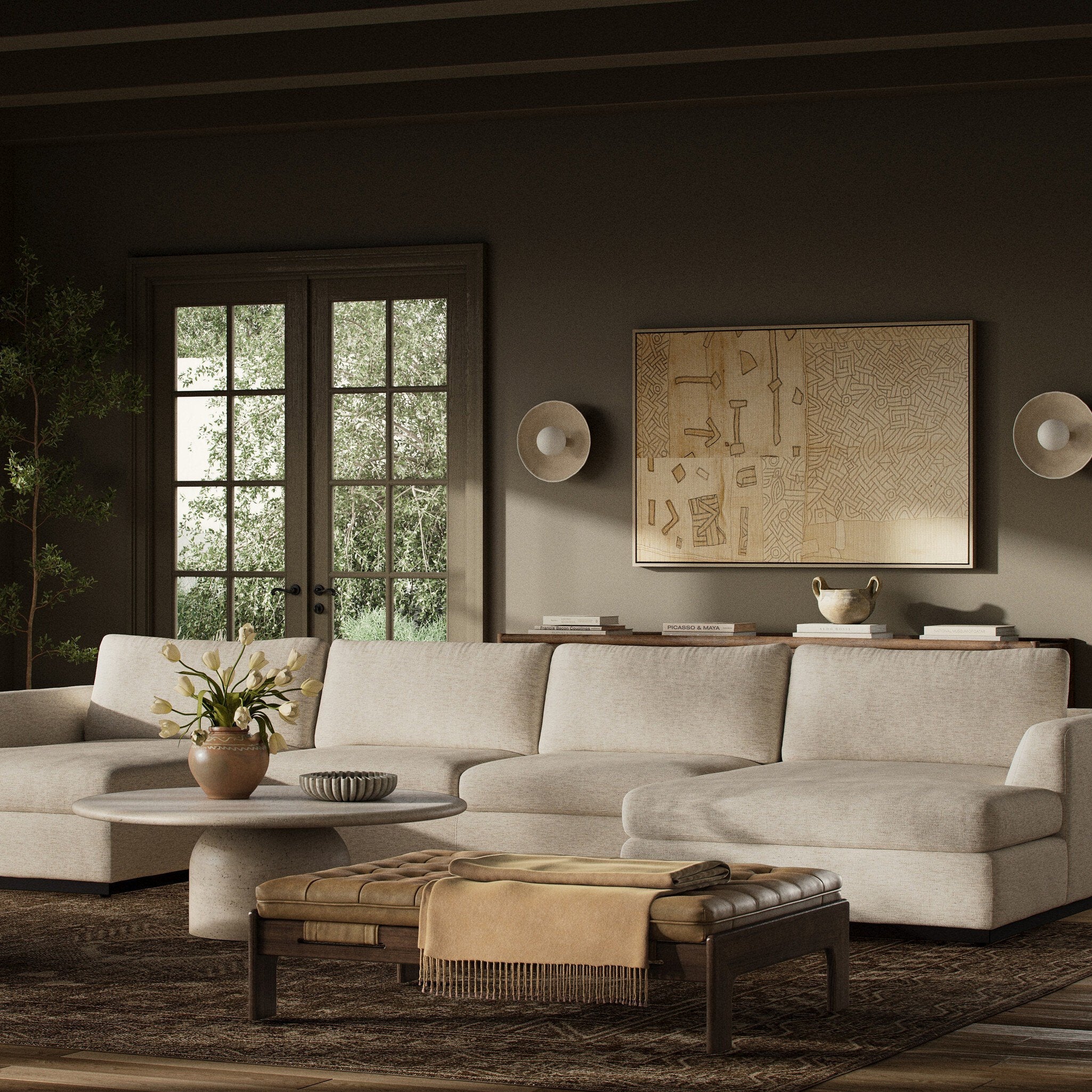 Colt 3-Piece U Sectional - Crypton Nomad Snow - Image 2