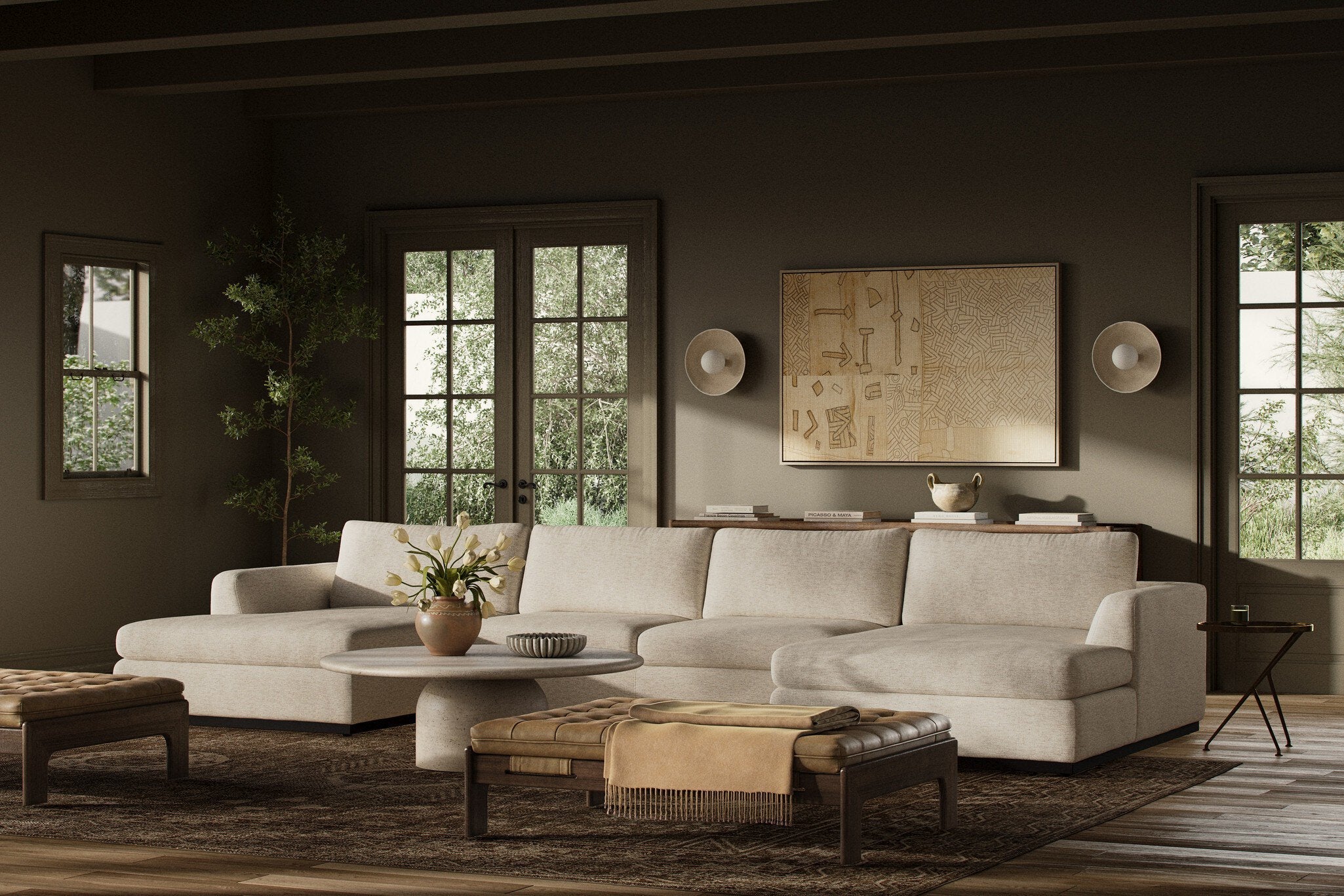 Colt 3-Piece U Sectional - Crypton Nomad Snow - Image 3