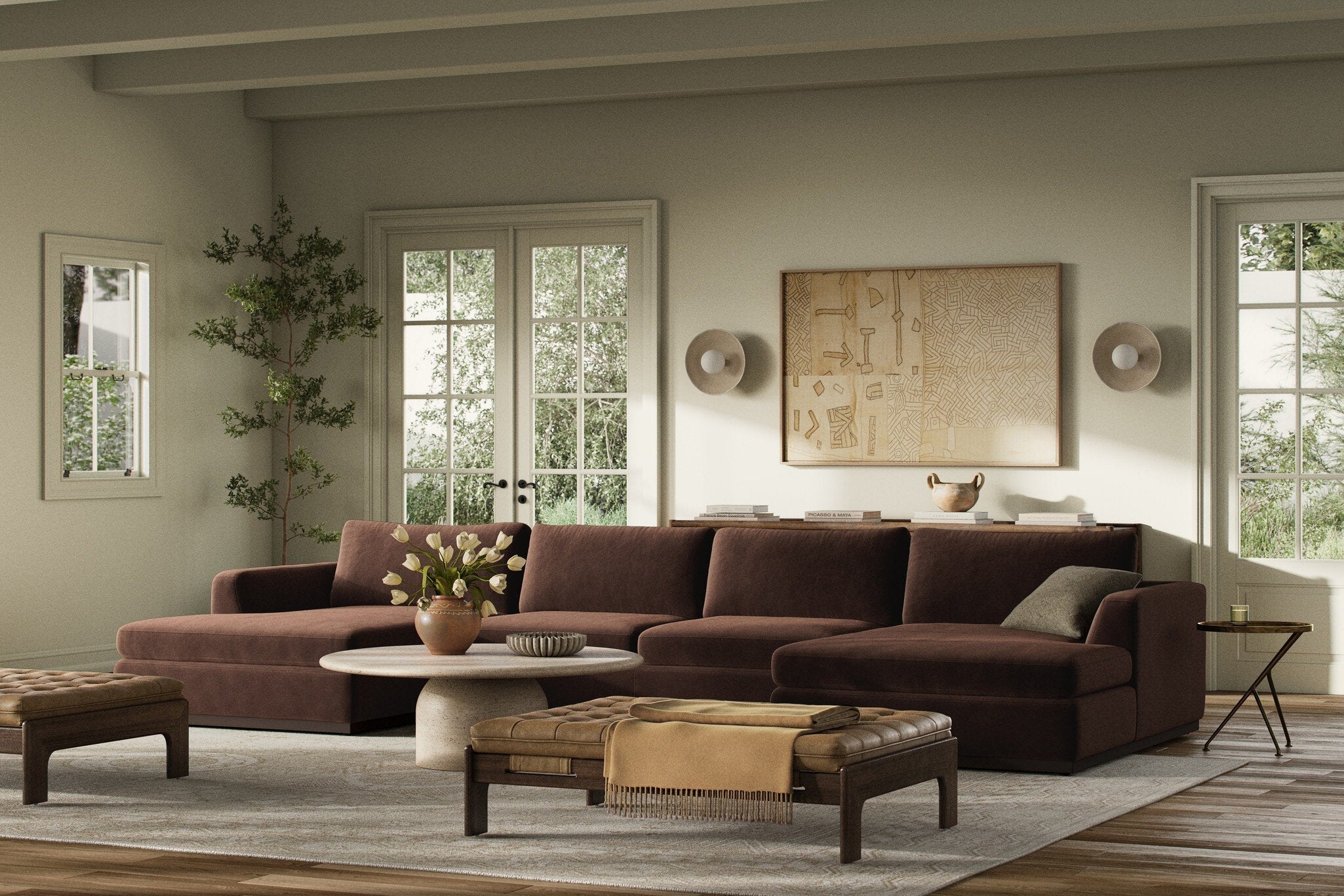 Colt 3-Piece U Sectional - Surrey Cocoa - Image 3