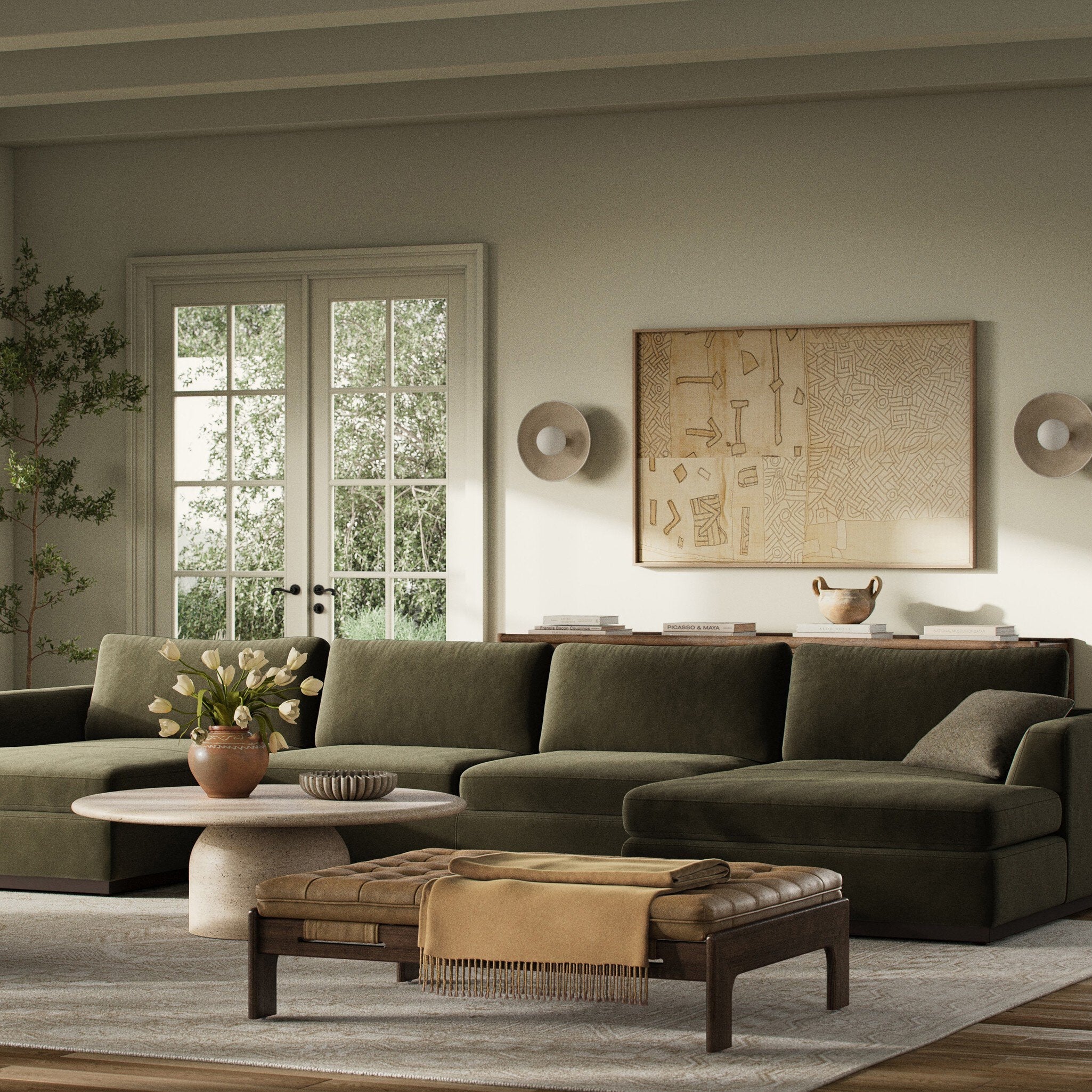 Colt 3-Piece U Sectional - Surrey Olive - Image 2
