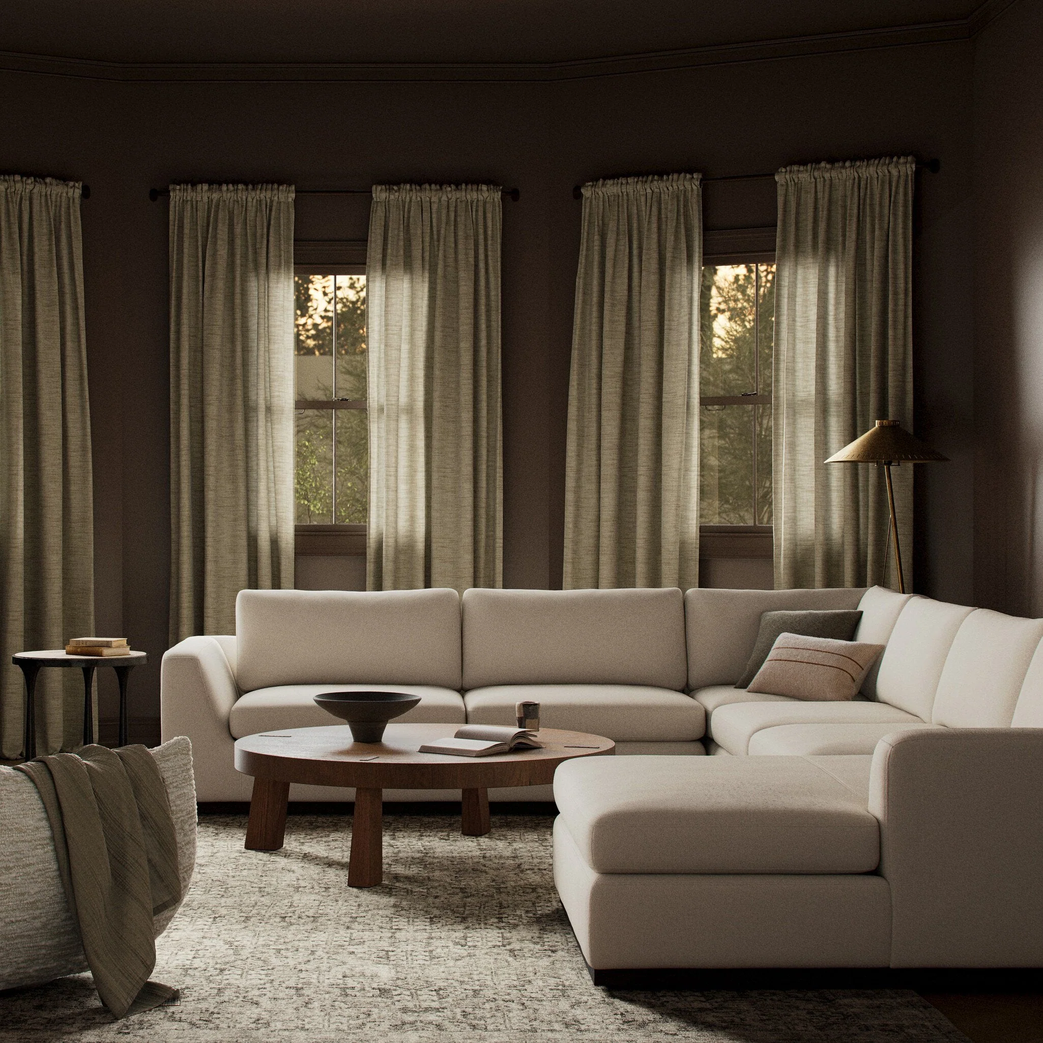 Colt 4-Piece Sectional - Crypton Nomad Marshmallow | Right Chaise - Image 2