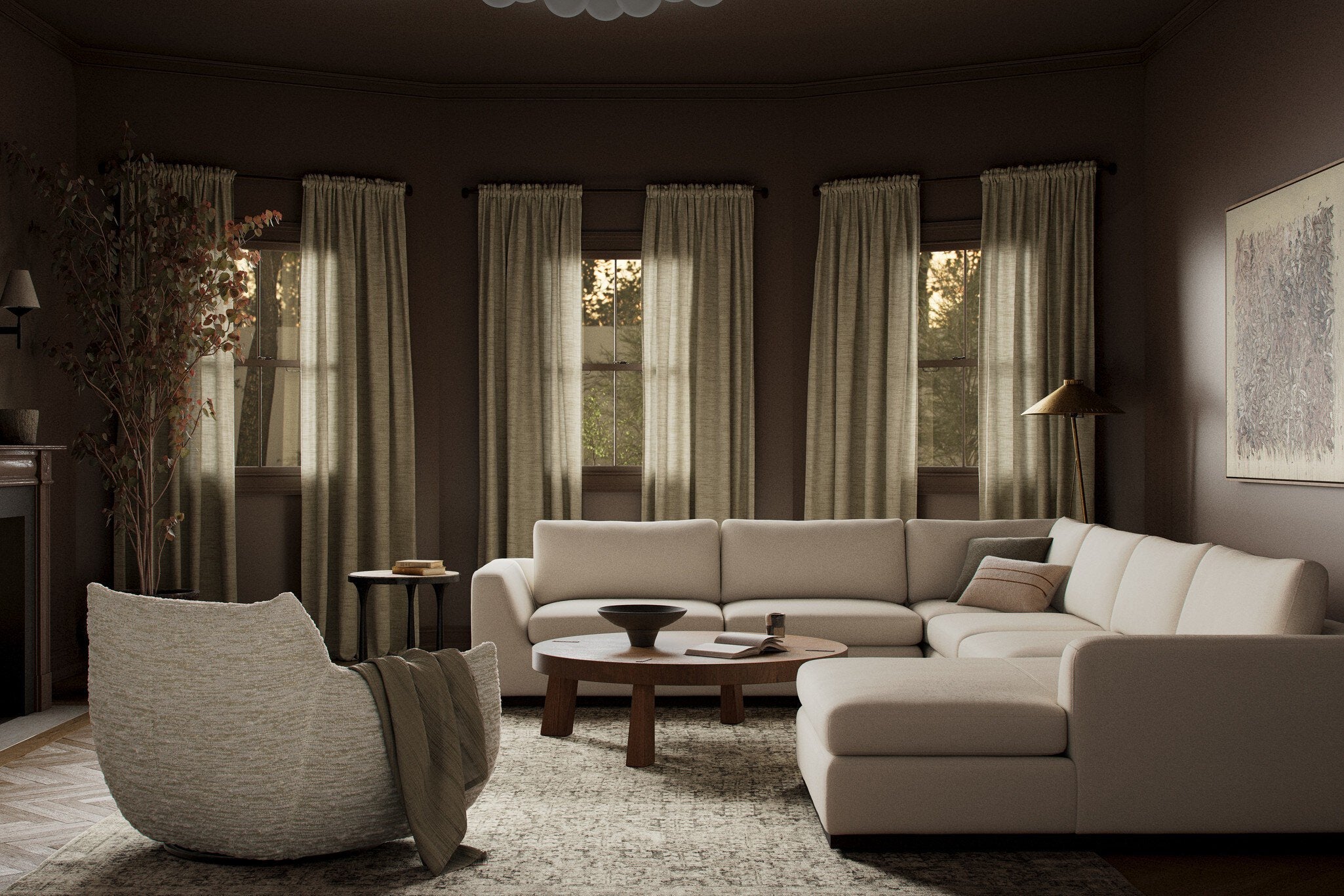 Colt 4-Piece Sectional - Crypton Nomad Marshmallow | Right Chaise - Image 3