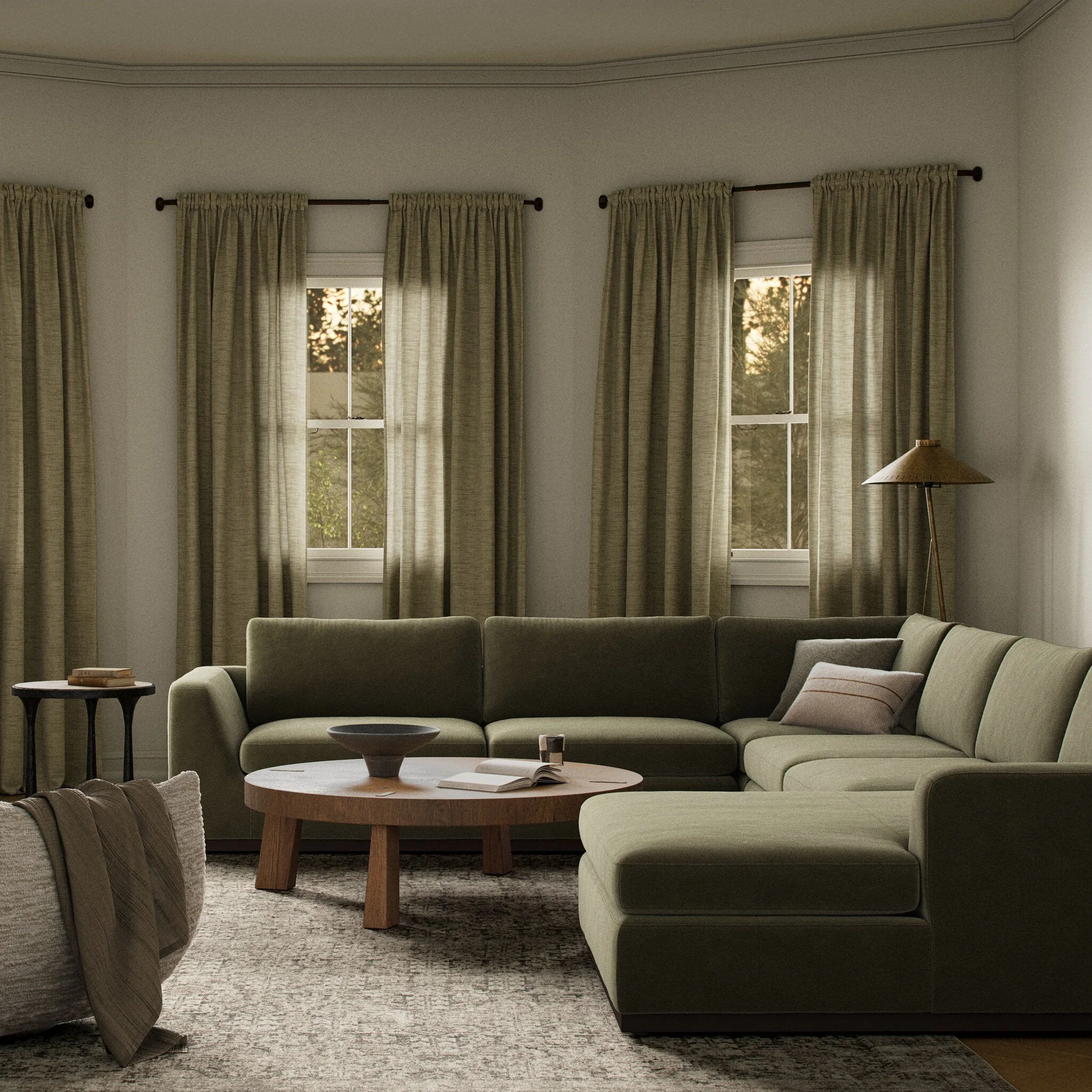 Colt 4-Piece Sectional - Surrey Olive | Right Chaise - Image 2