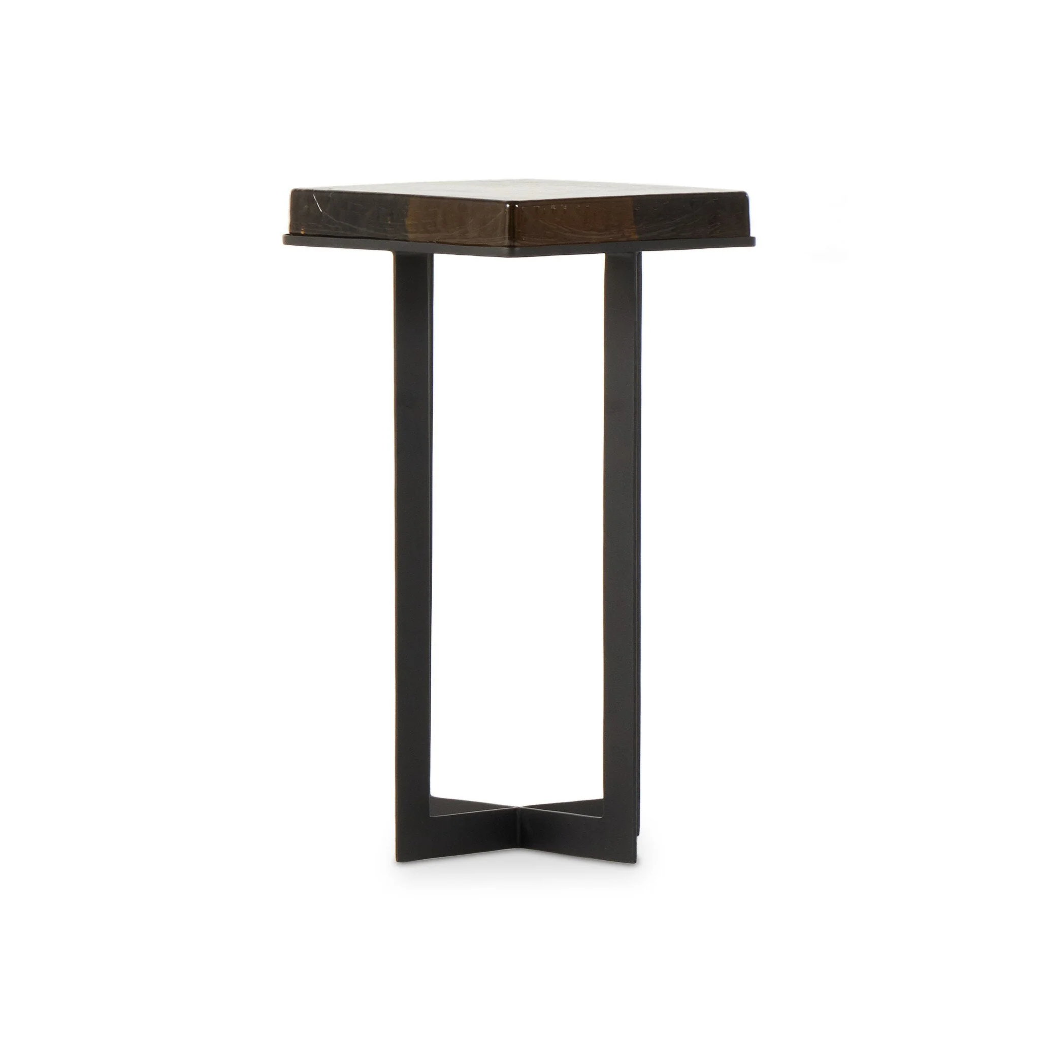 Giselle End Table – Amber Cast Glass
