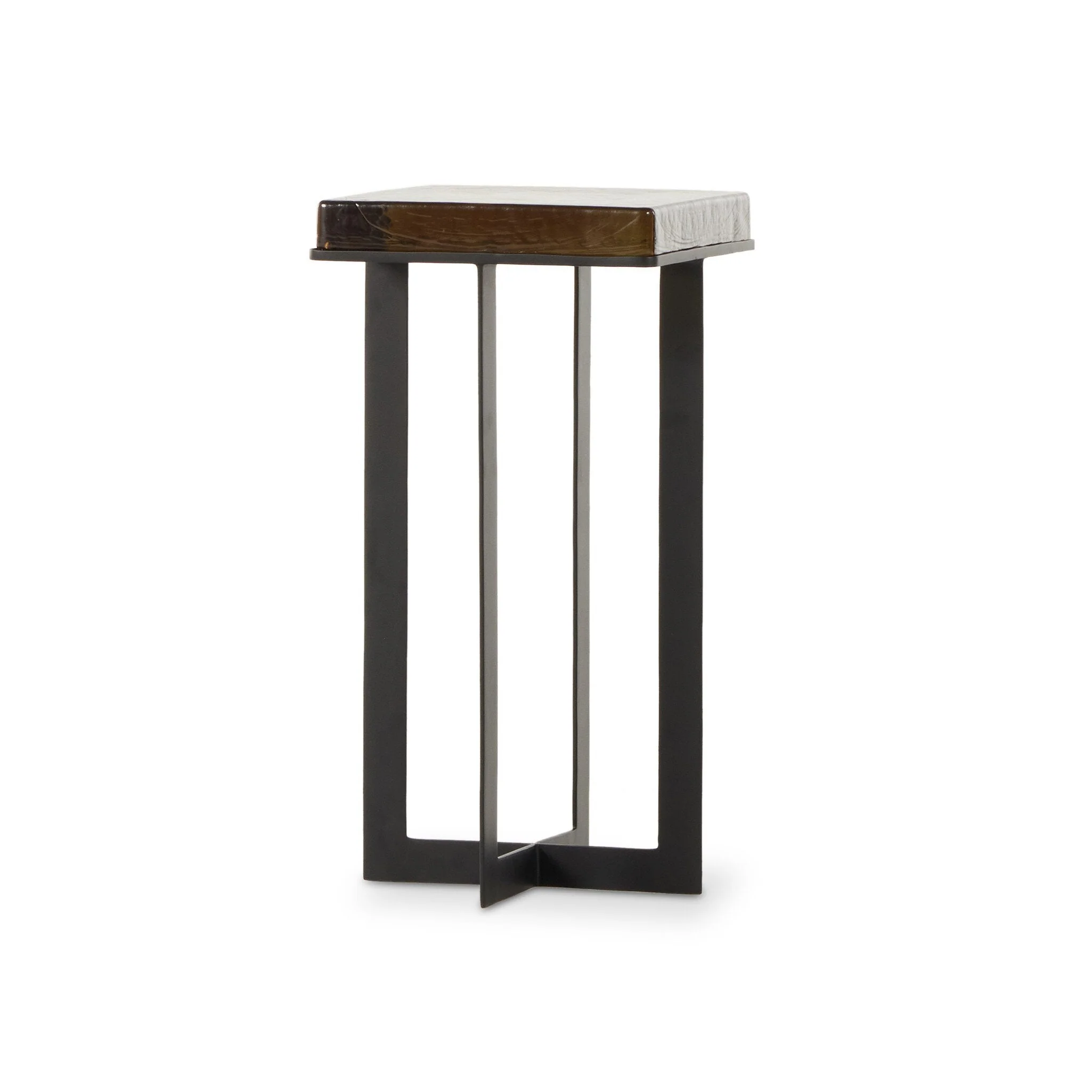 Giselle End Table - Amber Cast Glass - Image 2