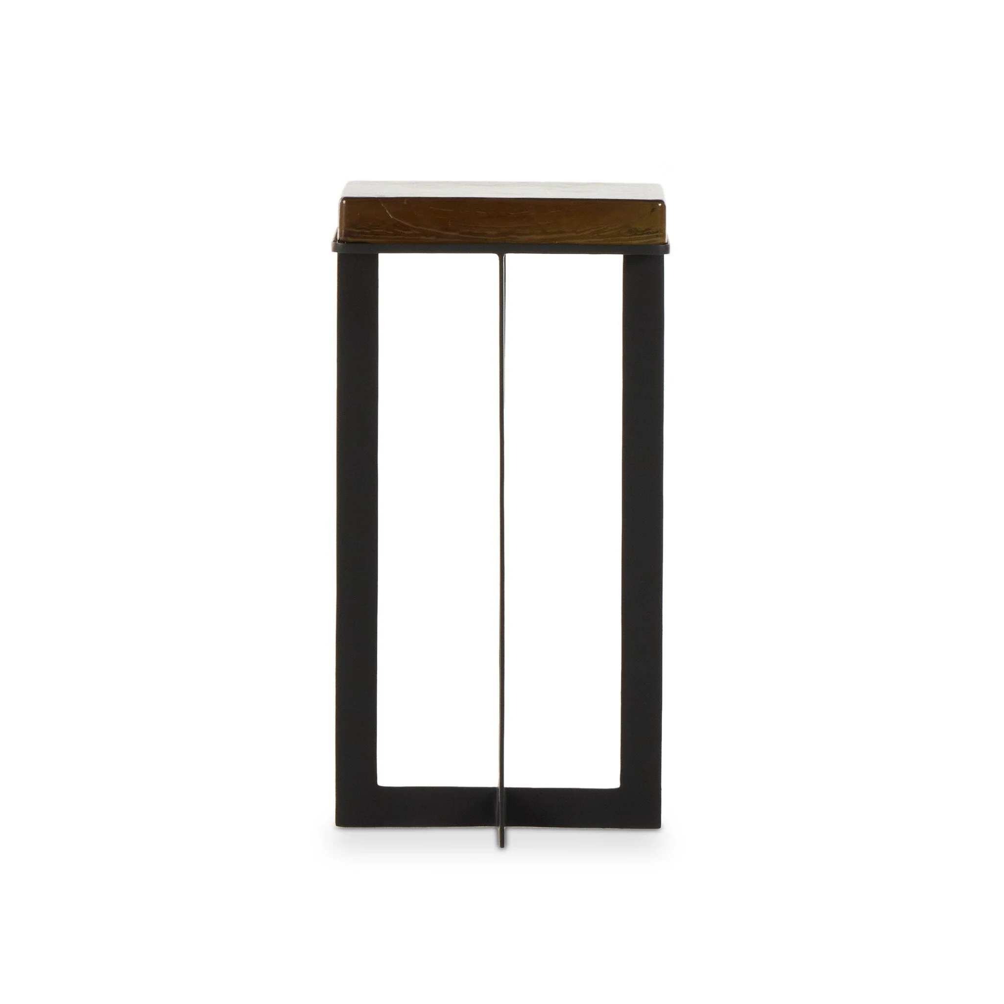 Giselle End Table - Amber Cast Glass - Image 3