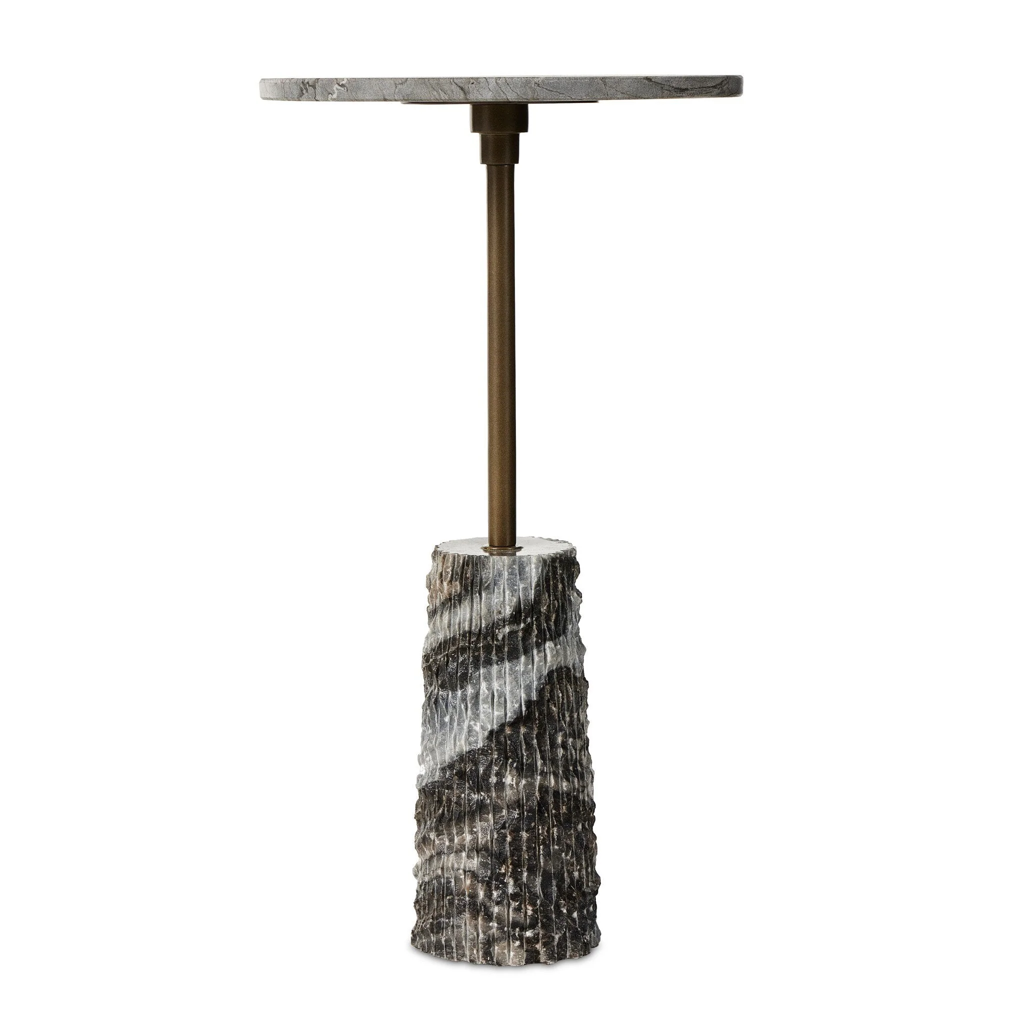 Raven End Table - Ebony Marble - Image 1
