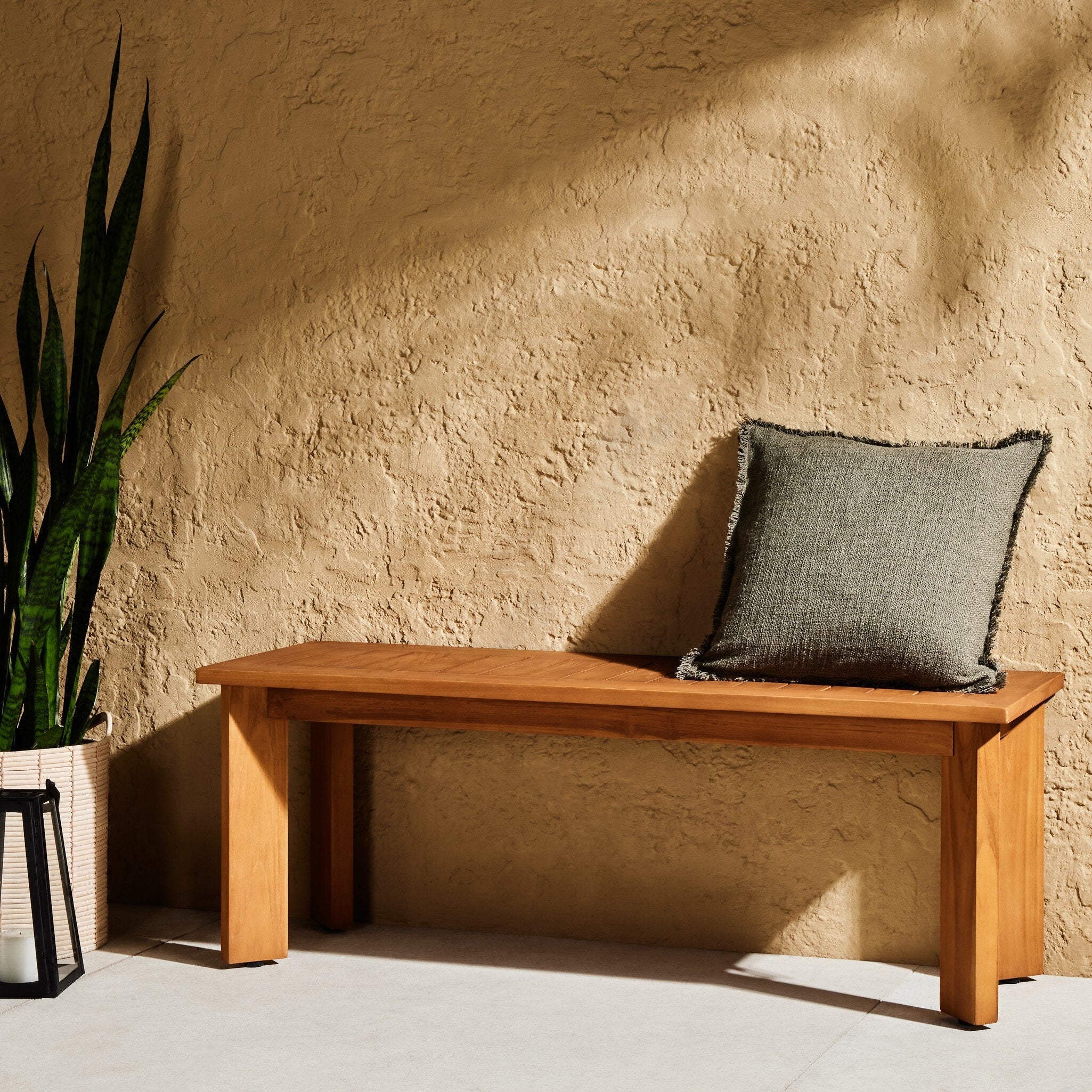 Tharp Outdoor Pillow - Textured Olive | 20" x 20" - Image 2