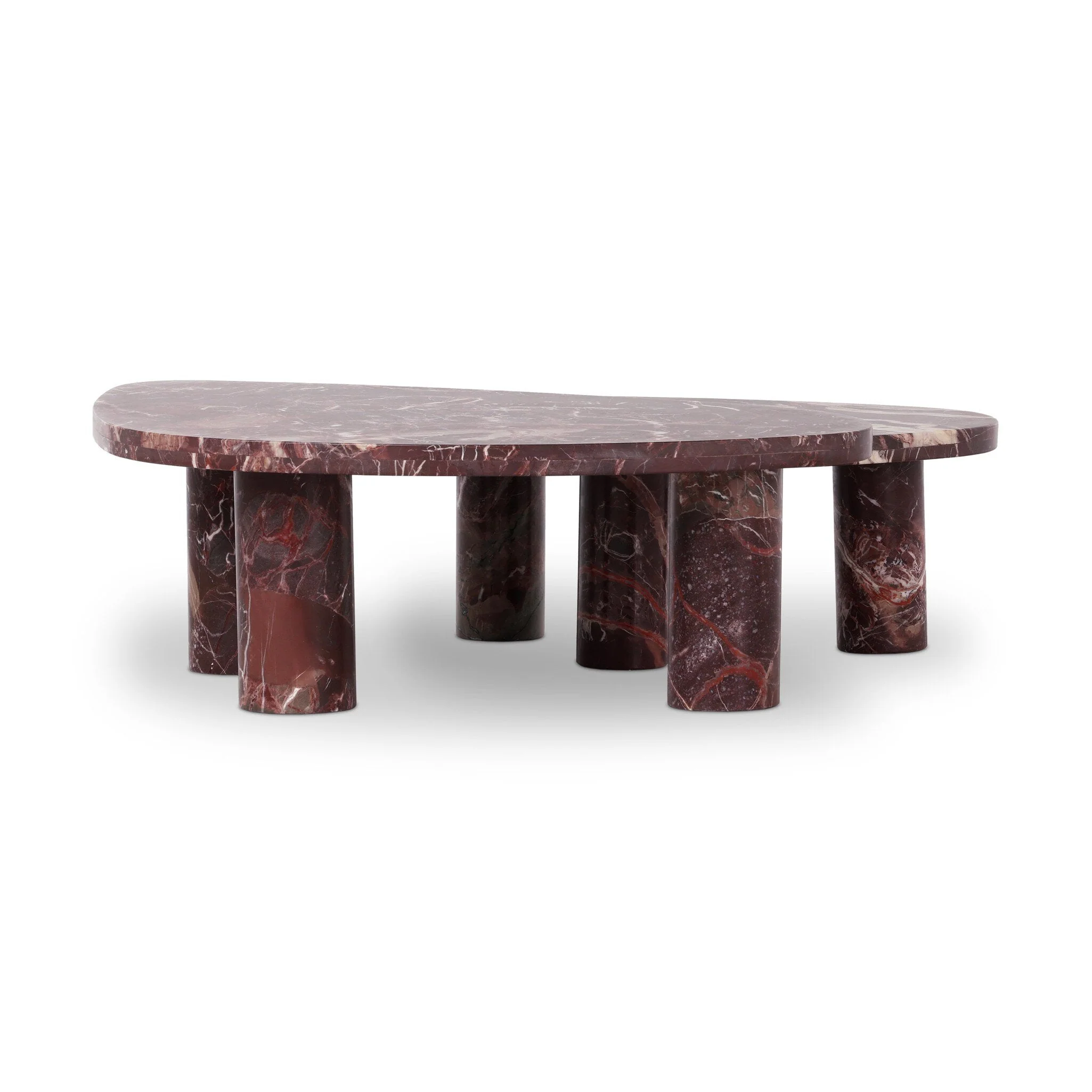 Zion Nesting Coffee Tables - Merlot Marble - Image 1