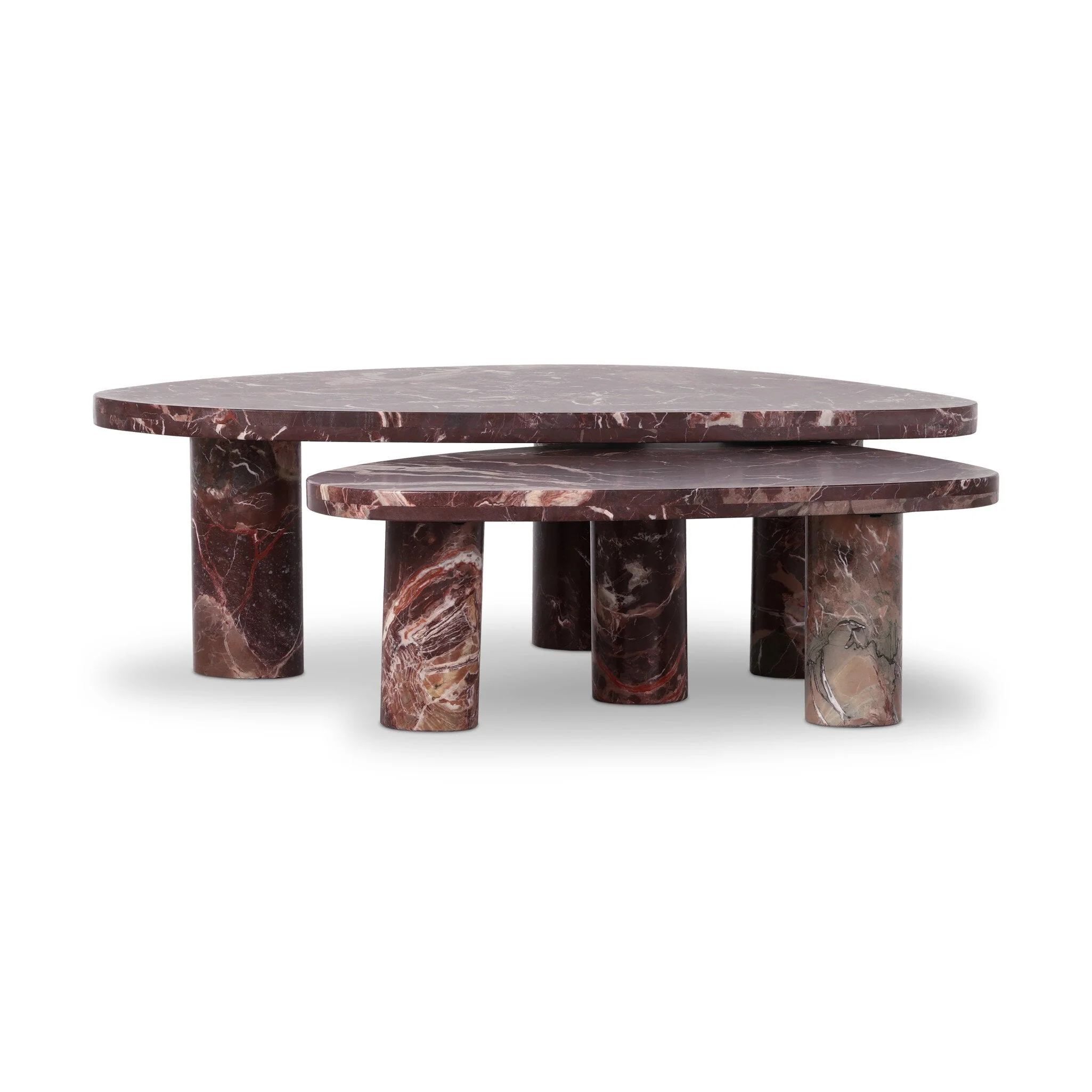 Zion Nesting Coffee Tables - Merlot Marble - Image 3