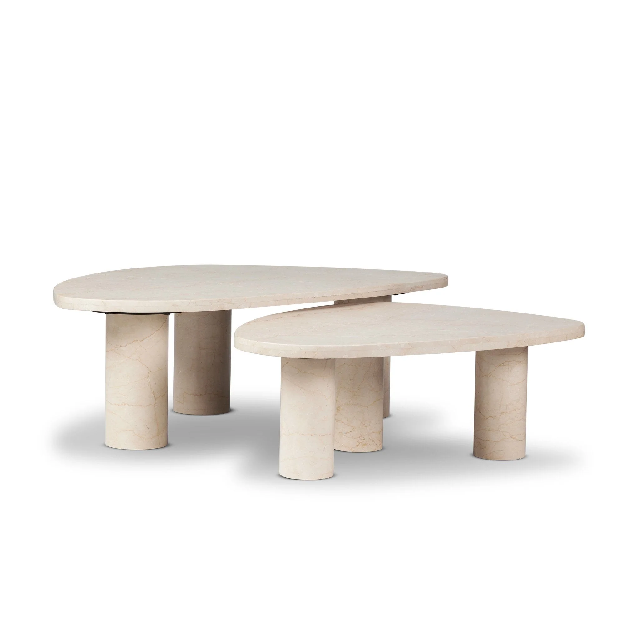 Zion Nesting Coffee Tables - Cream Marble - Image 2