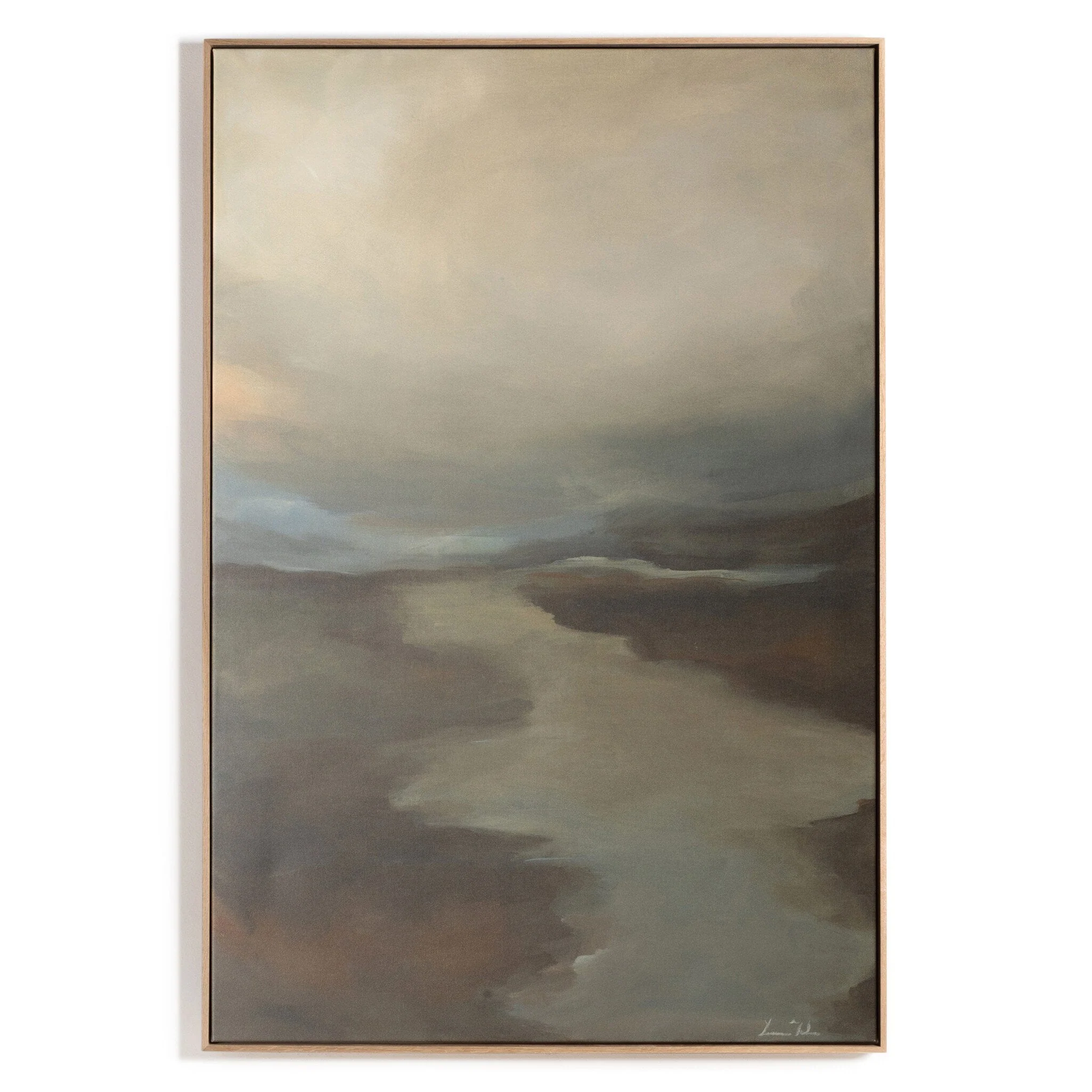 Fog II by Lauren Fuhr - Vertical Grain White Oak Floater | 40.5" x 60" - Image 1