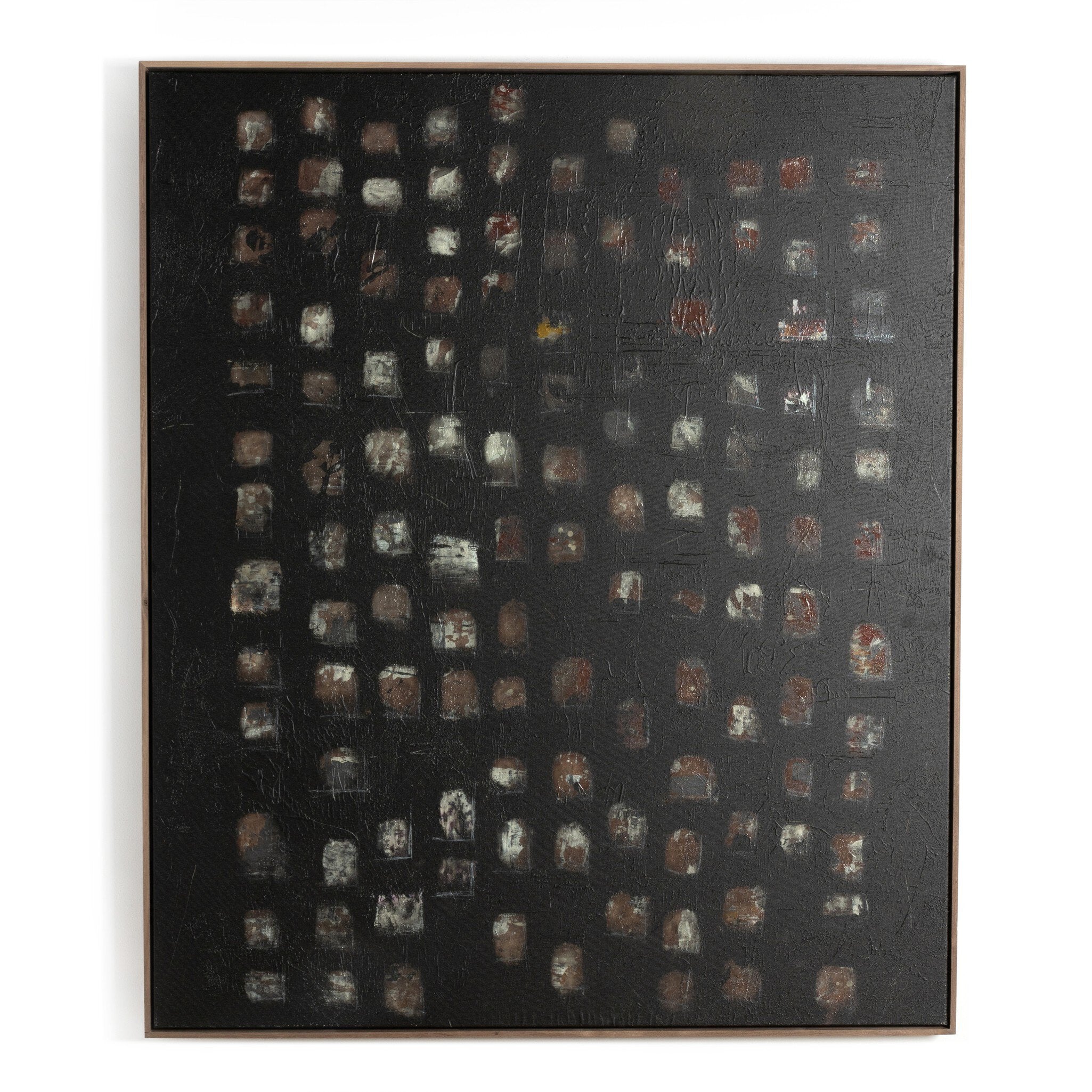 Oculus Black II by Jamie Beckwith - Rustic Walnut Floater - Image 1