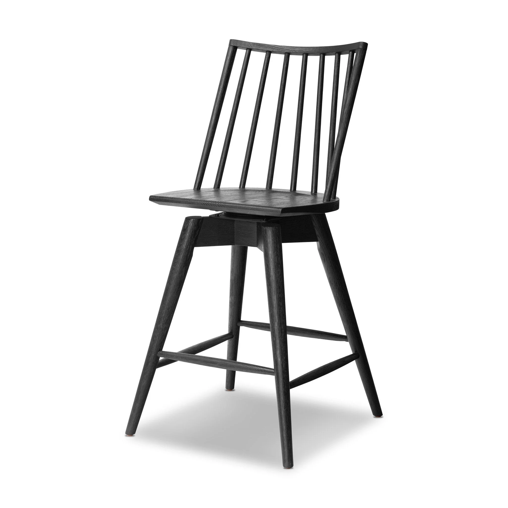 Lewis Swivel Counter Stool - Black Oak - Image 2