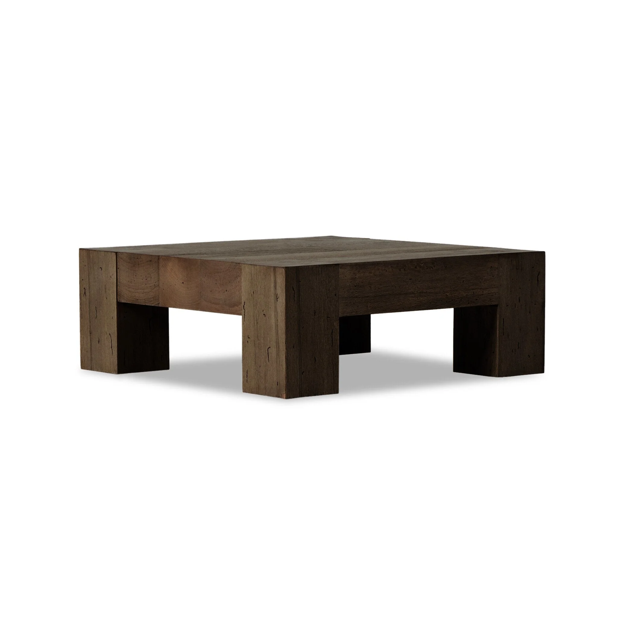 Abaso Small Square Coffee Table – Ebony Rustic Wormwood Oak