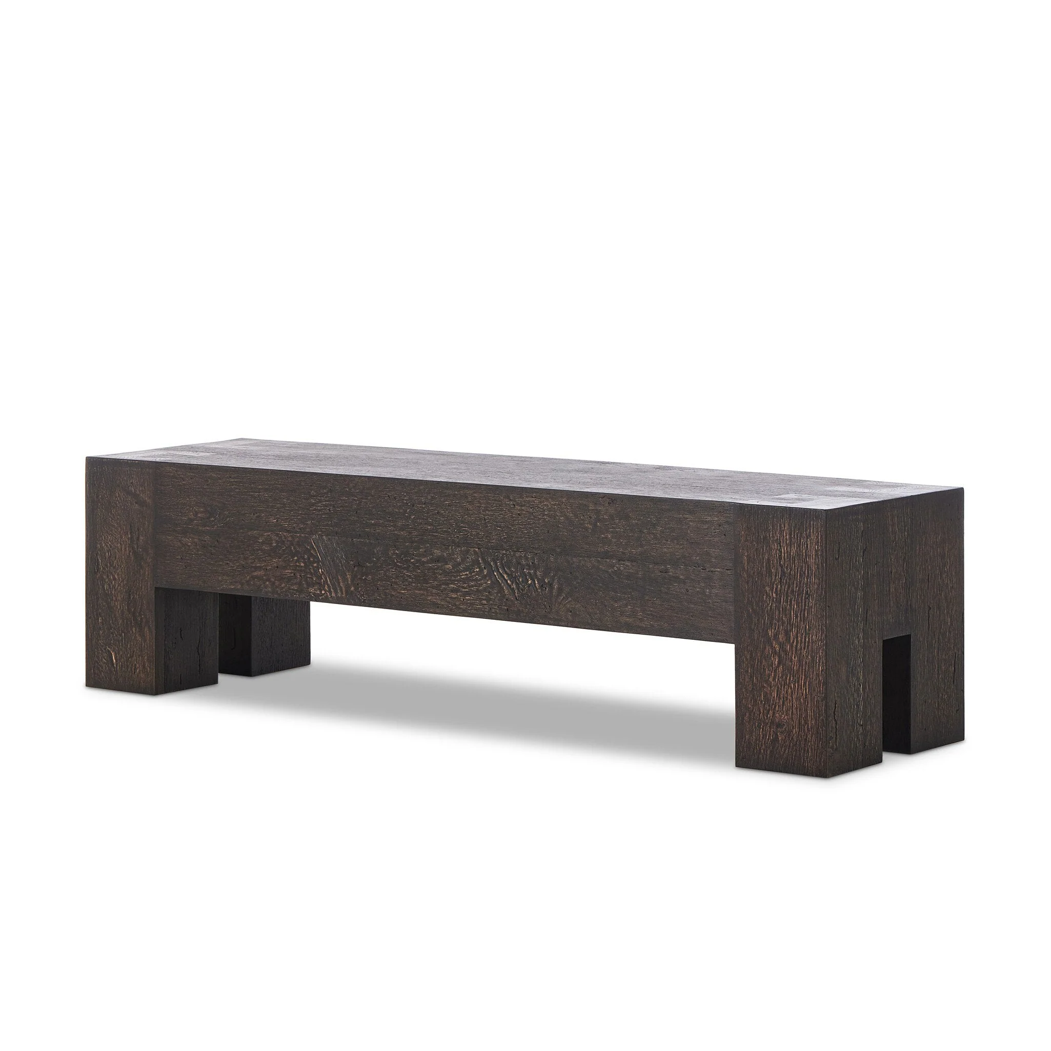 Abaso Accent Bench - Ebony Rustic Wormwood Oak - Image 2