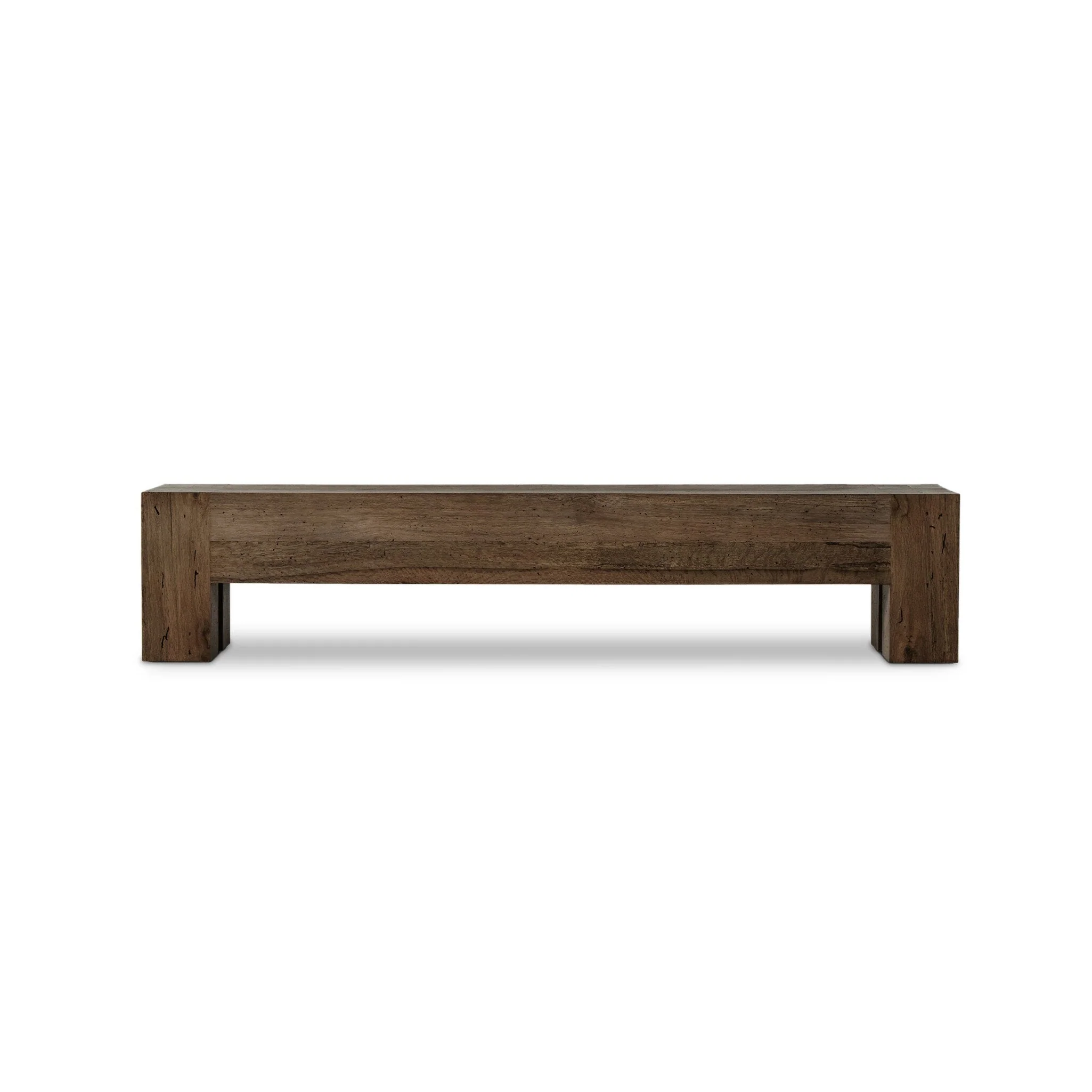 Abaso Large Accent Bench – Ebony Rustic Wormwood Oak