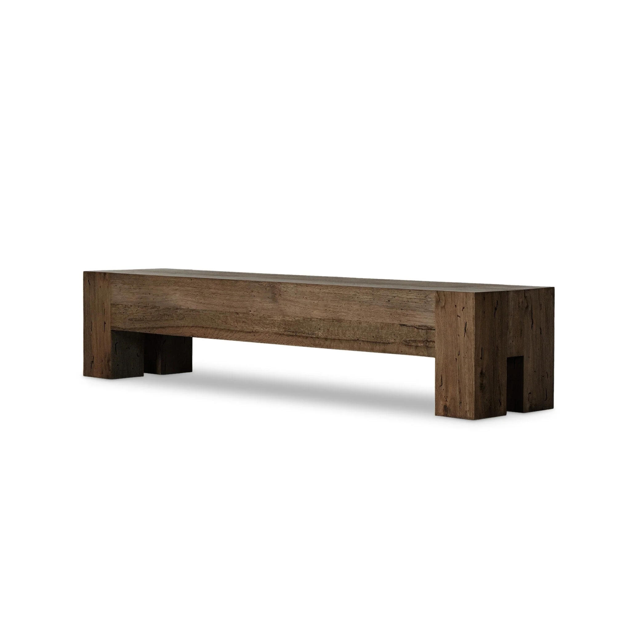 Abaso Large Accent Bench - Ebony Rustic Wormwood Oak - Image 2