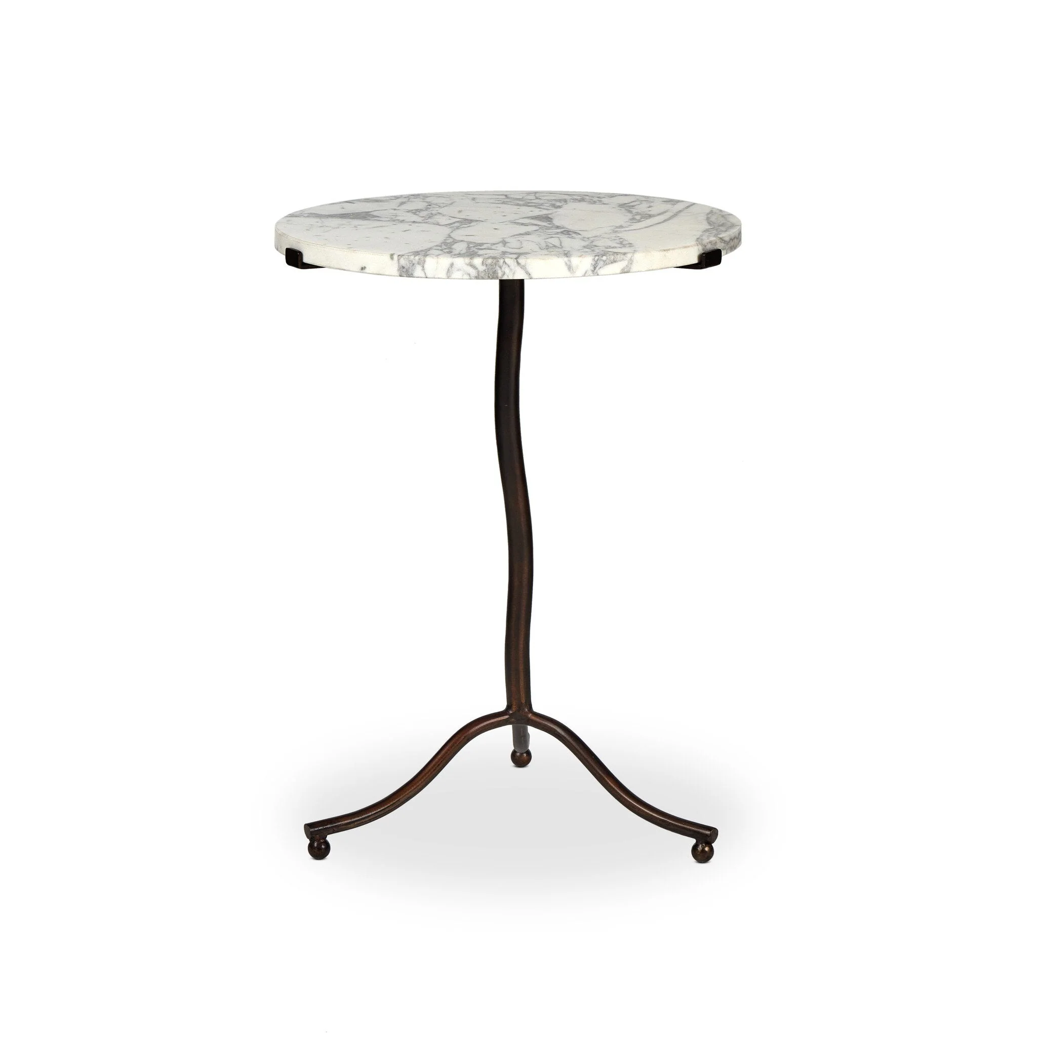 Sophie End Table - Veined White Marble - Image 1