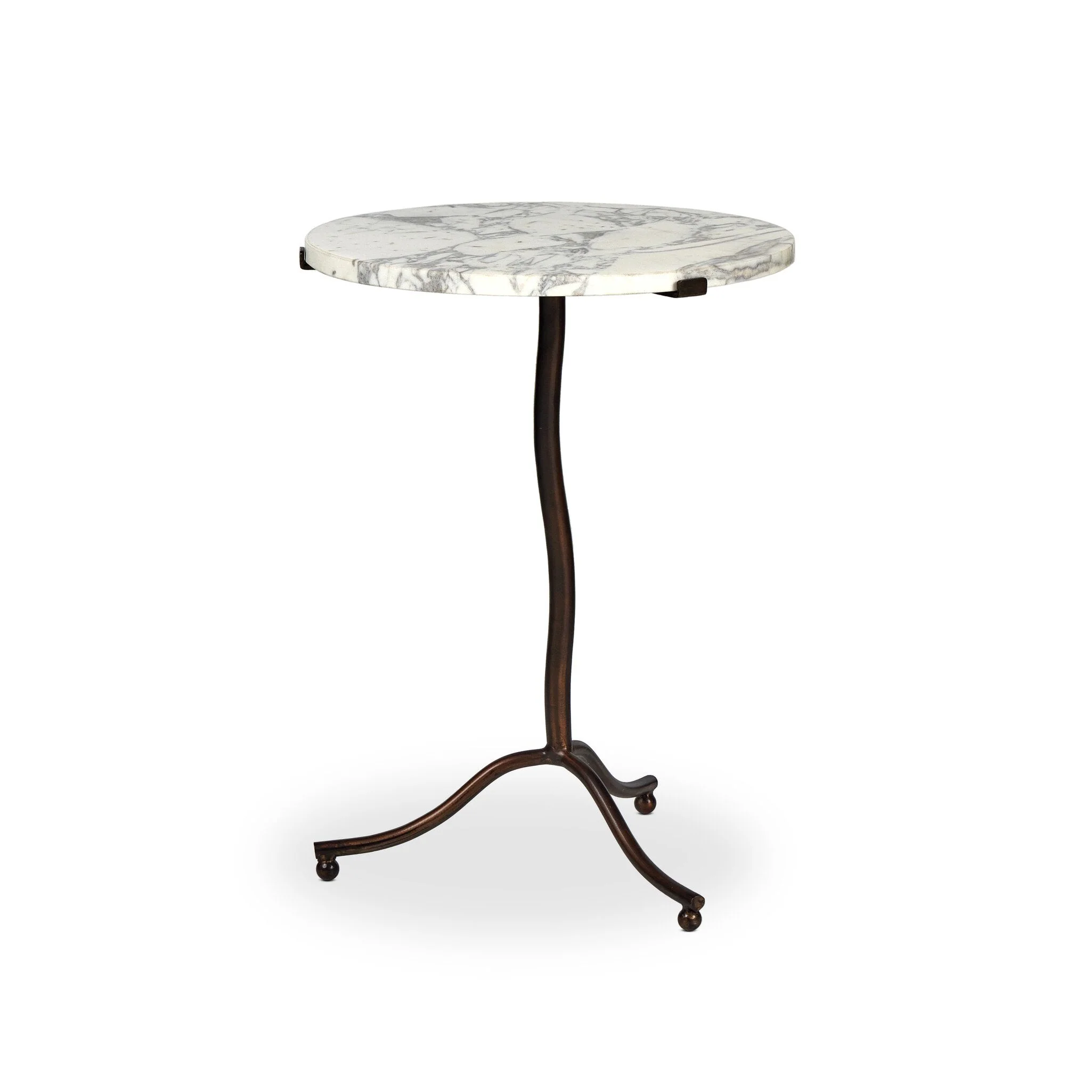 Sophie End Table - Veined White Marble - Image 2